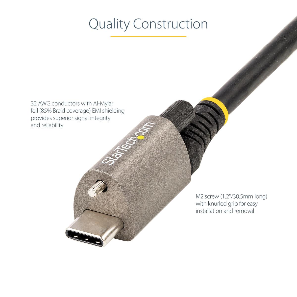 USB-c Cable Locking Top Screw 10gbps - 50cm