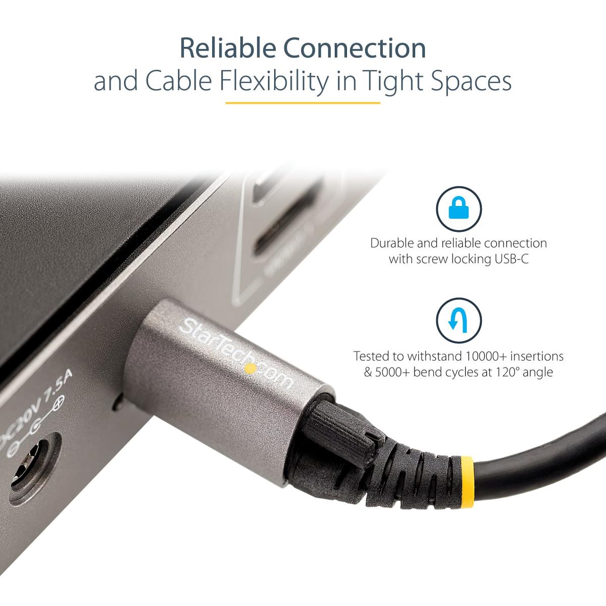 USB-c Cable Locking Top Screw 10gbps - 50cm