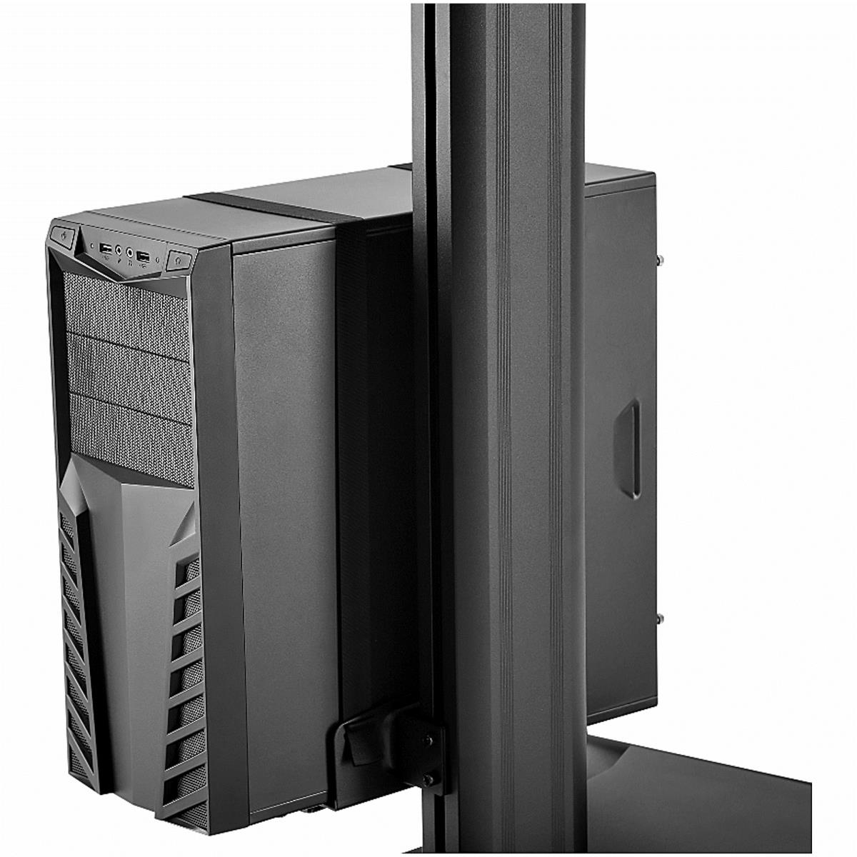 Mobile Workstation Cart With Monitor Mount And Cpu Holder