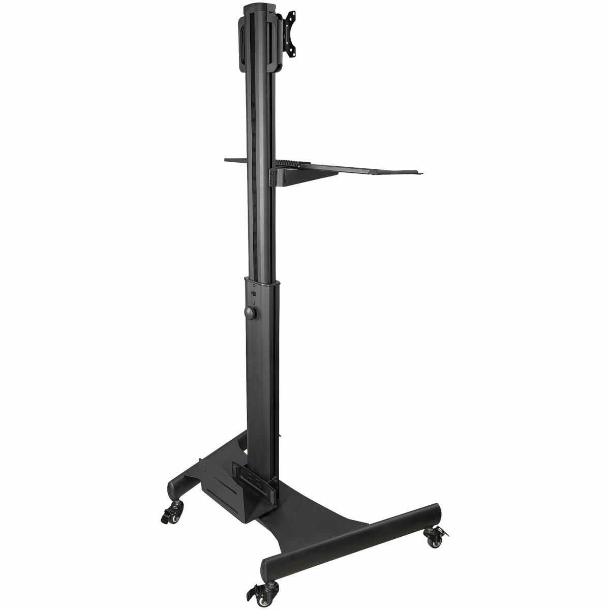 Mobile Workstation Cart With Monitor Mount And Cpu Holder