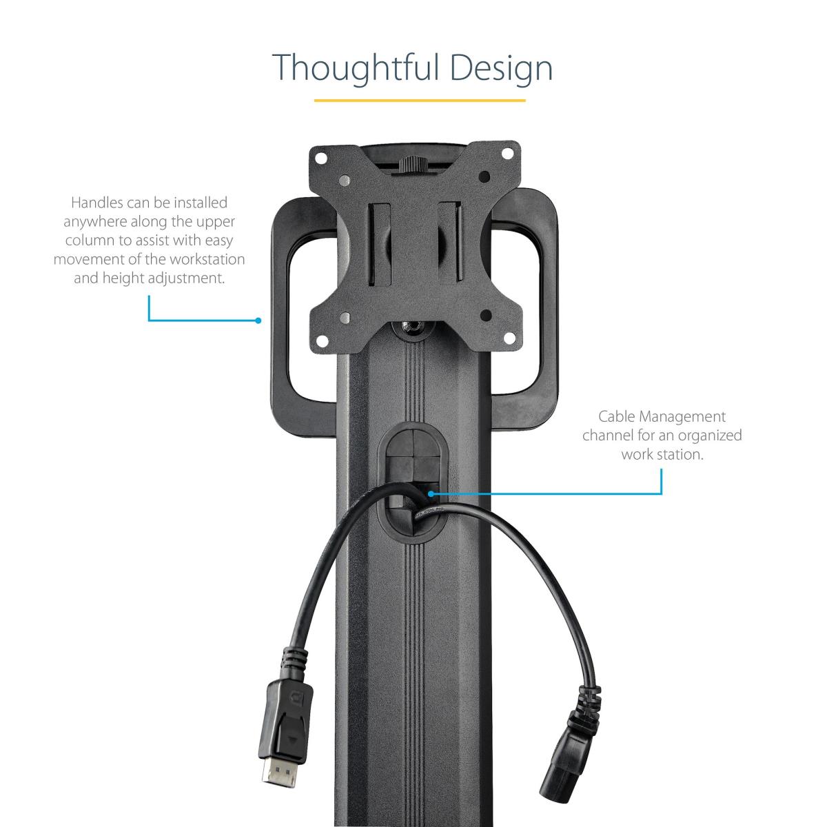 Mobile Workstation Cart With Monitor Mount And Cpu Holder