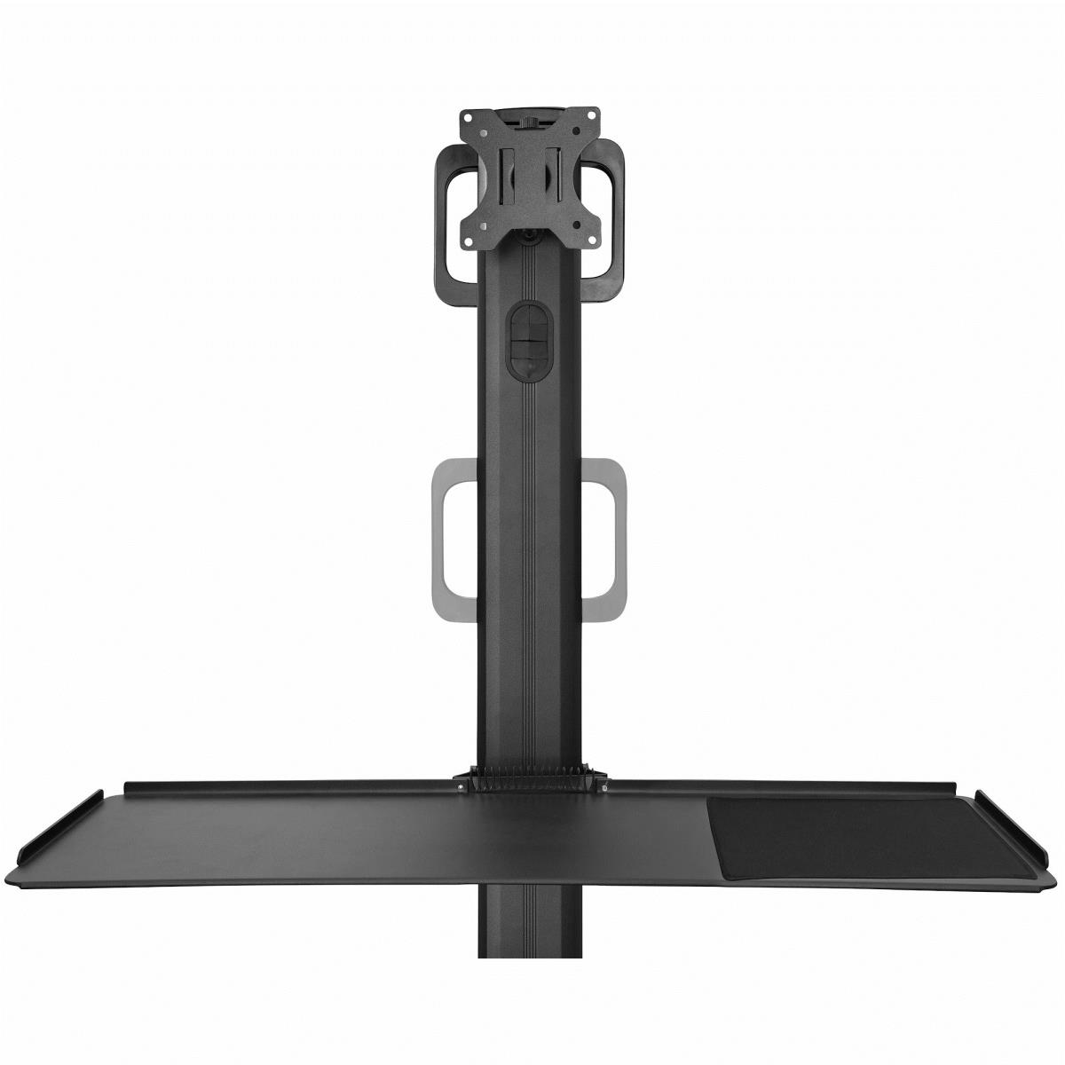 Mobile Workstation Cart With Monitor Mount And Cpu Holder