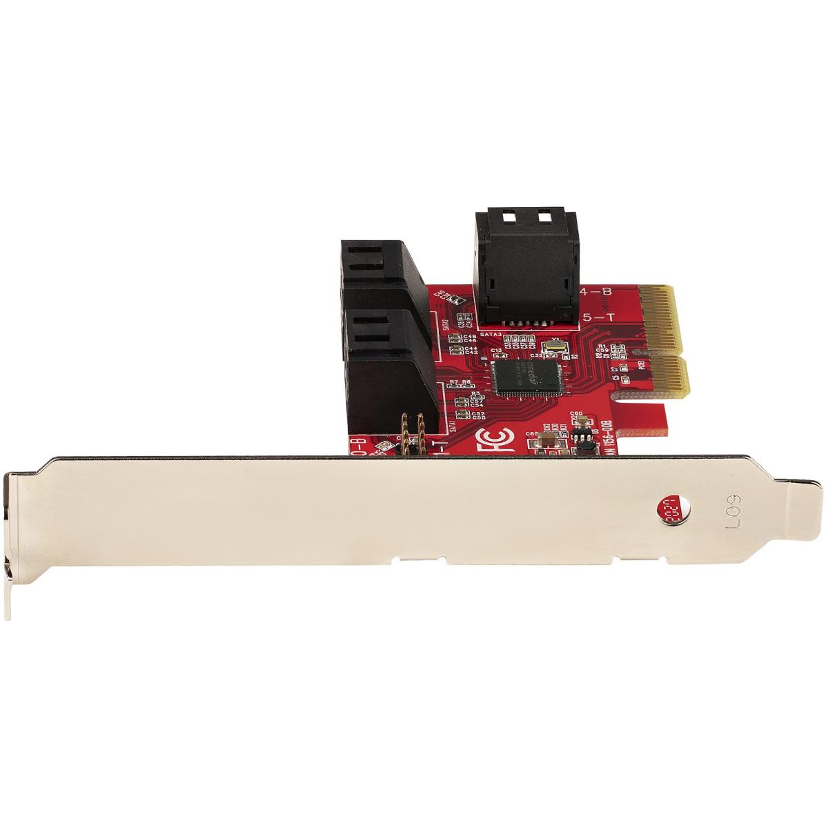 SATA Pcie Card - 6 Port Pcie SATA Expansion Card - 6gbps - Low Full Profile - Stacked SATA Connector