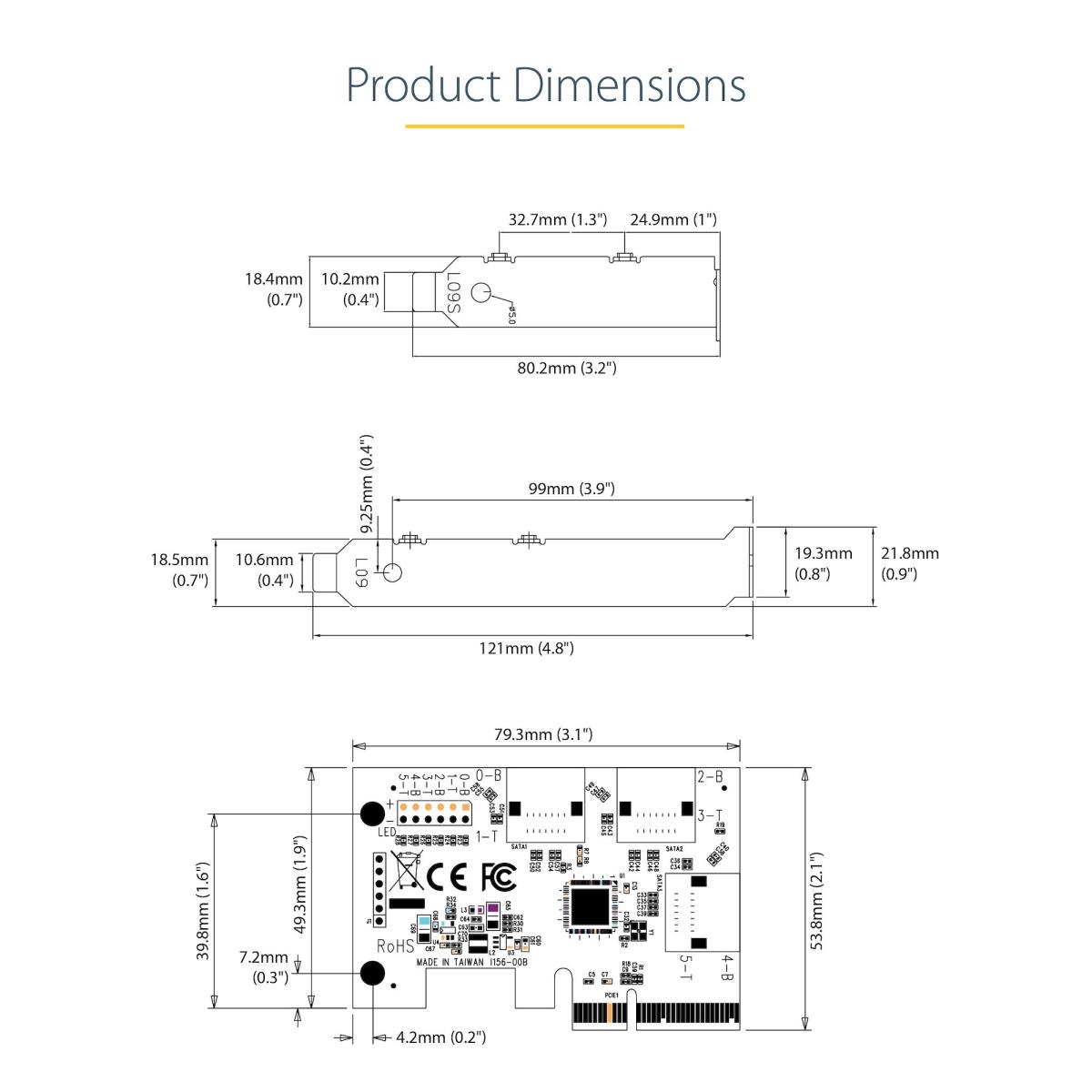 SATA Pcie Card - 6 Port Pcie SATA Expansion Card - 6gbps - Low Full Profile - Stacked SATA Connector