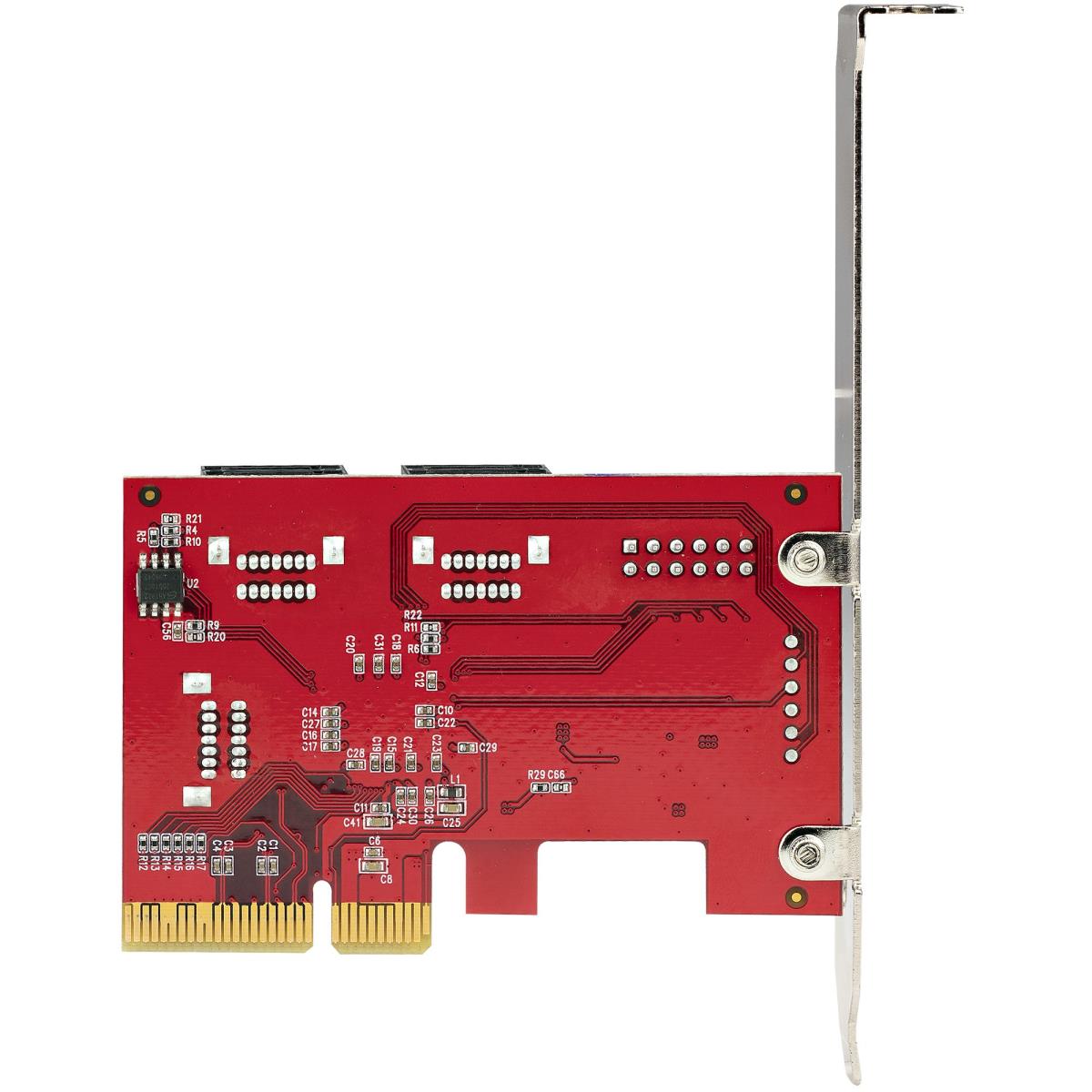 SATA Pcie Card - 6 Port Pcie SATA Expansion Card - 6gbps - Low Full Profile - Stacked SATA Connector