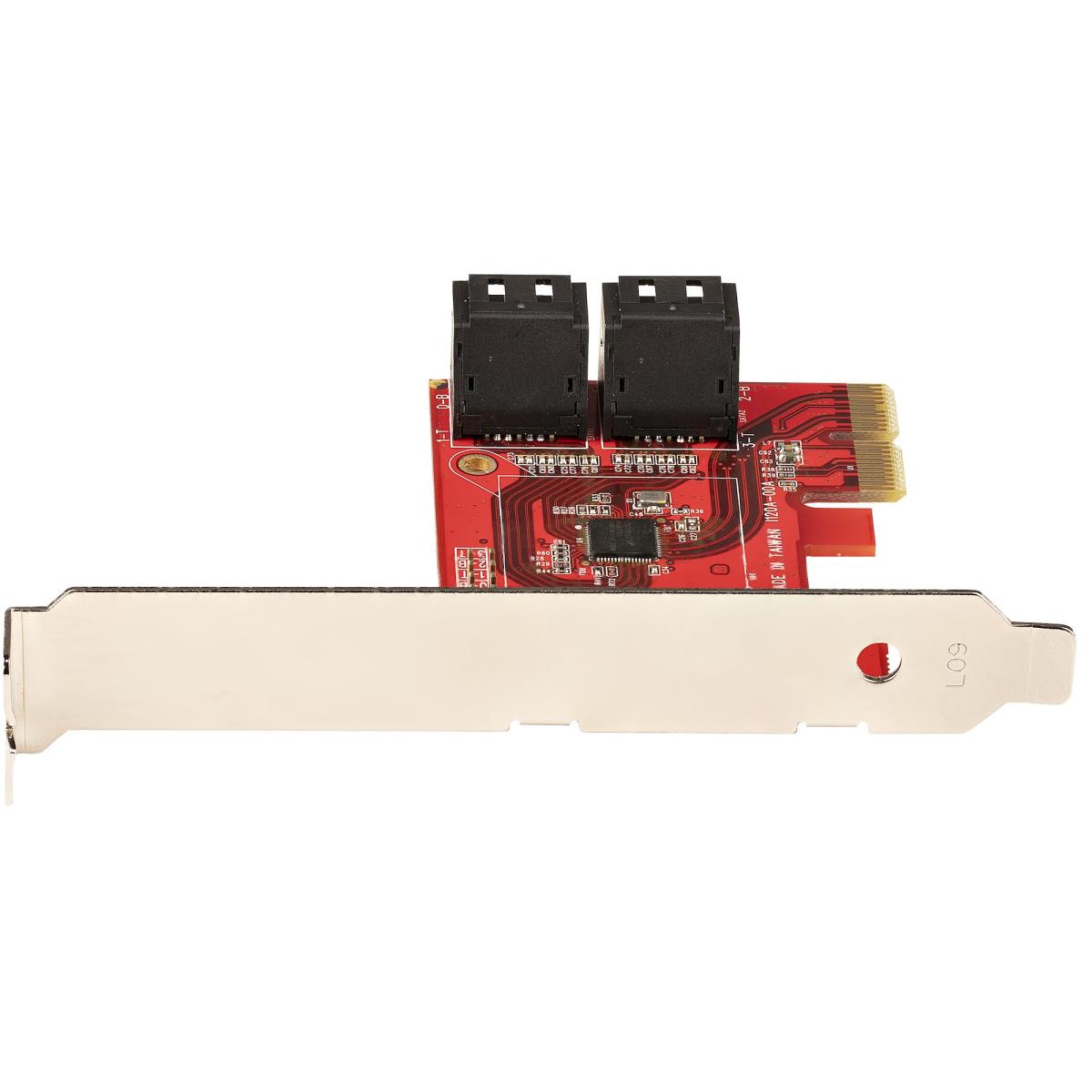 SATA Pcie Card - 4 Port Pcie SATA Expansion Card - 6gbps - Low/full Profile - Stacked SATA Connectors - Asm1164 Non-raid