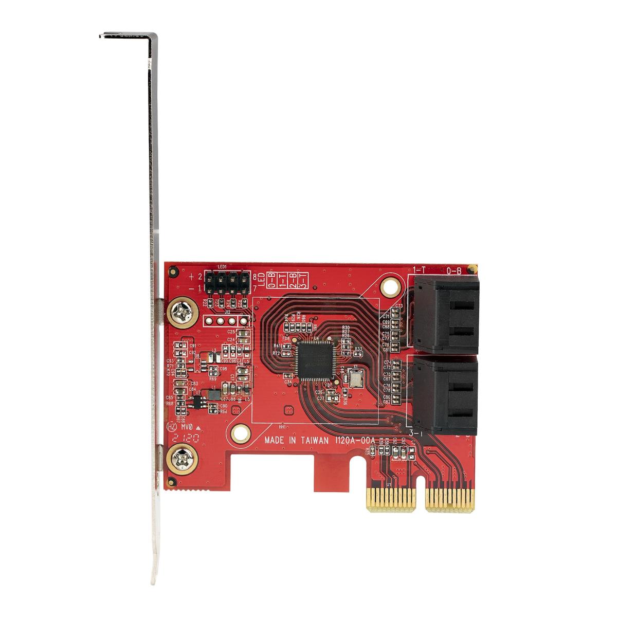 SATA Pcie Card - 4 Port Pcie SATA Expansion Card - 6gbps - Low/full Profile - Stacked SATA Connectors - Asm1164 Non-raid