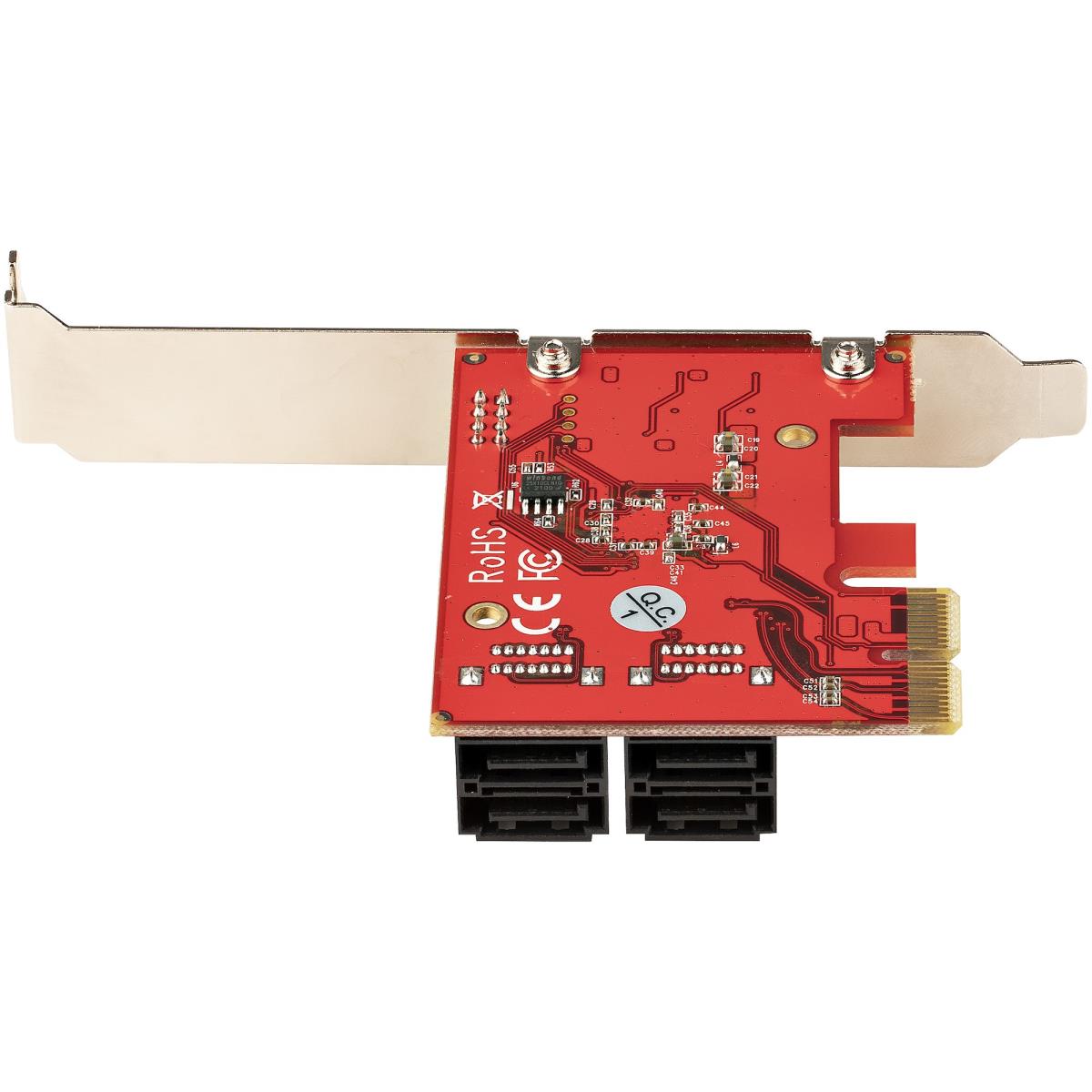 SATA Pcie Card - 4 Port Pcie SATA Expansion Card - 6gbps - Low/full Profile - Stacked SATA Connectors - Asm1164 Non-raid