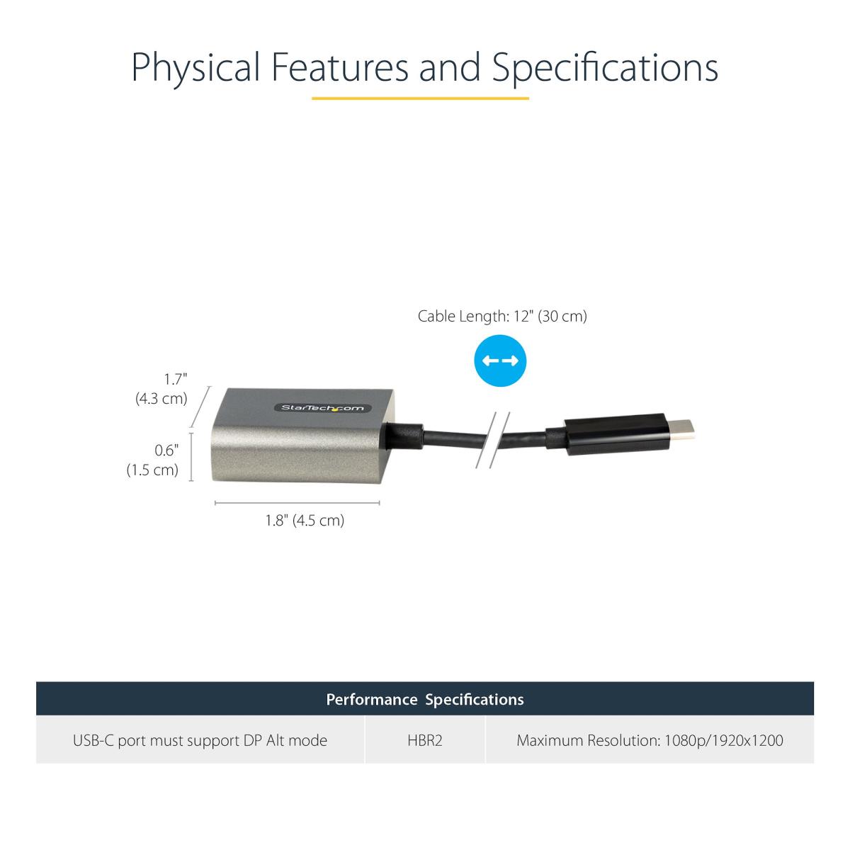 USB C To Vga Adapter - 1080p USB Type-c To Vga Adapter Dongle - USB-c (dp Alt Mode) To Vga Monitor/display Video Converter