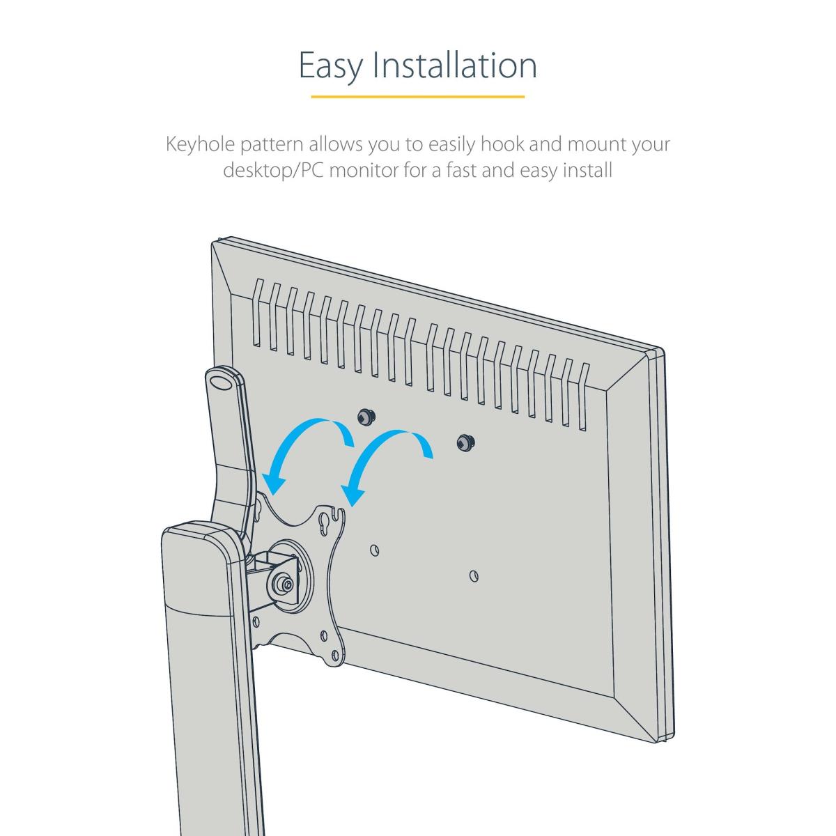 Free Standing Single Monitor Mount - Height Adjustable Monitor Stand