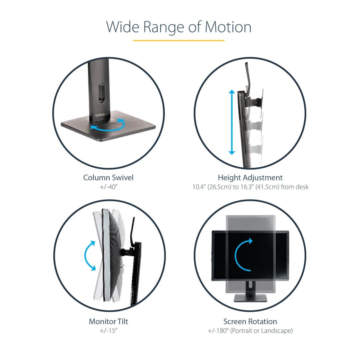 Free Standing Single Monitor Mount - Height Adjustable Monitor Stand