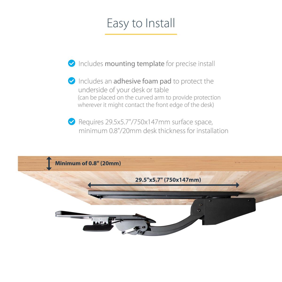 Under Desk Keyboard Tray - Adjustable