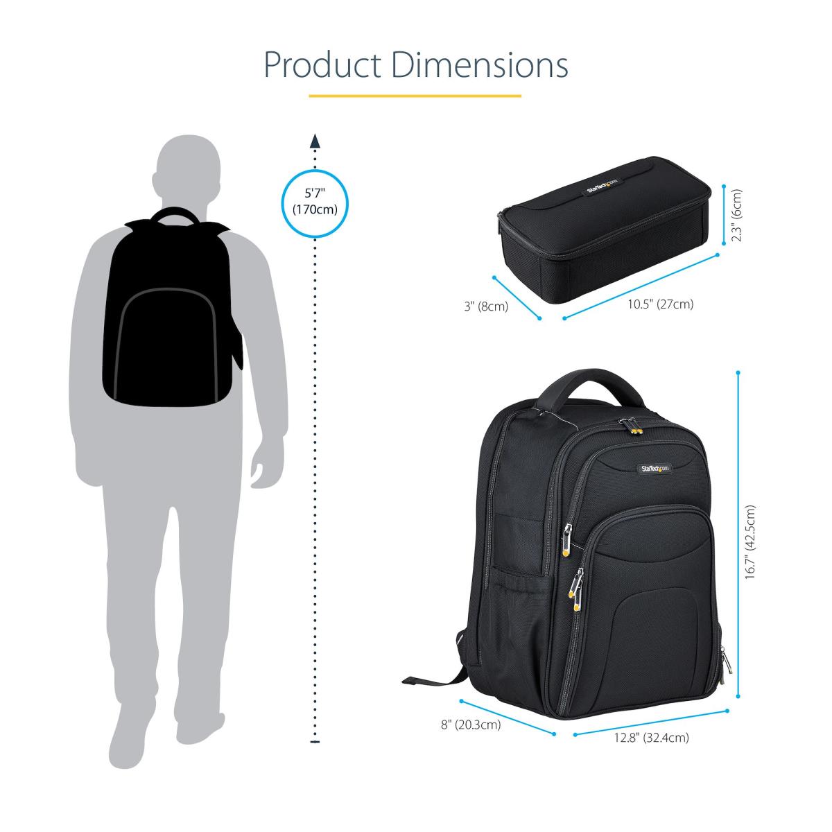 Laptop Backpack - 15.6in - With Removable Accessory Organizer Case