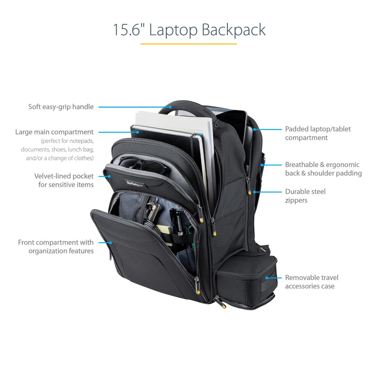Laptop Backpack - 15.6in - With Removable Accessory Organizer Case