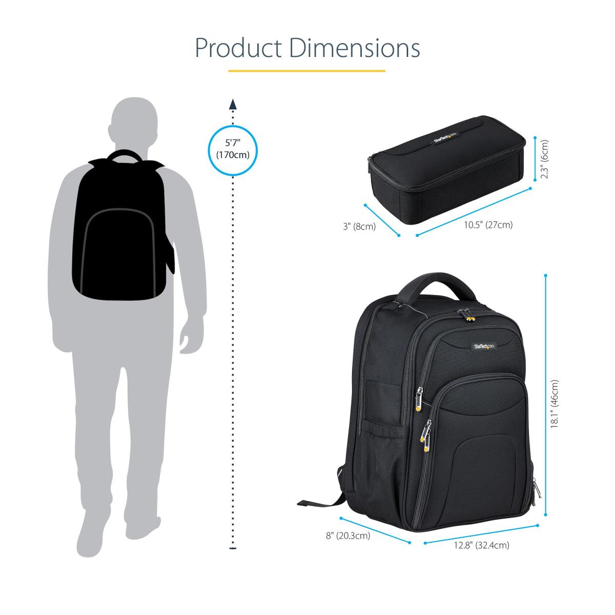 Laptop Backpack - 17.3in - With Removable Accessory Organizer Case