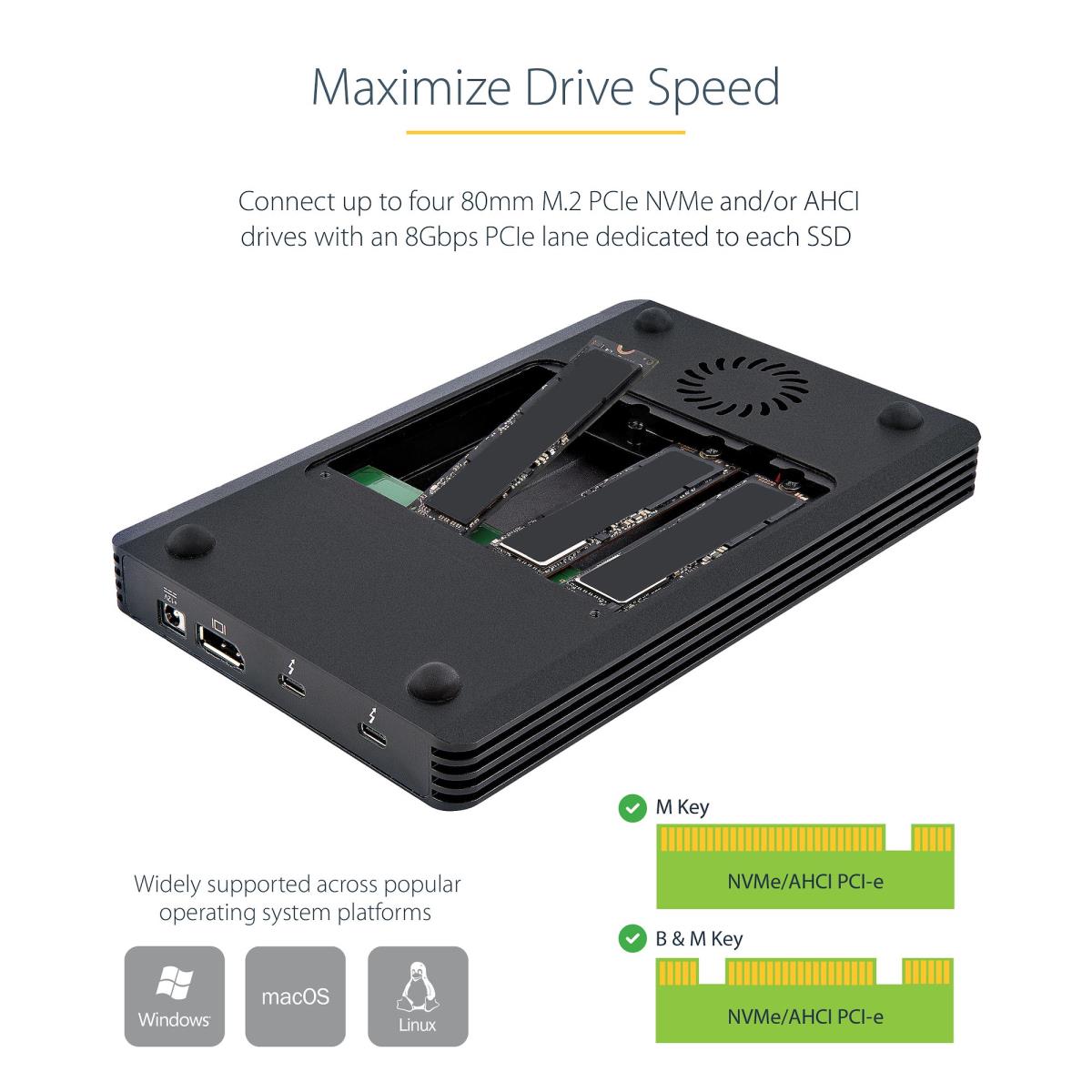 Thunderbolt 3 - 4 Bay Nvme Enclosure M.2 Nvme 40gbps
