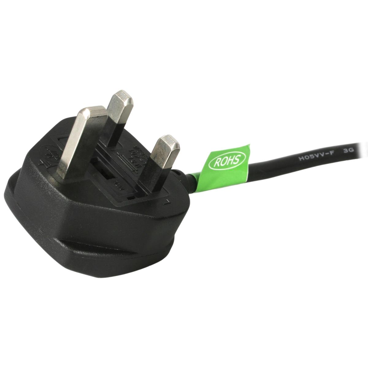 Uk Computer Power Cable - Bs 1363 To C13 18awg 1m