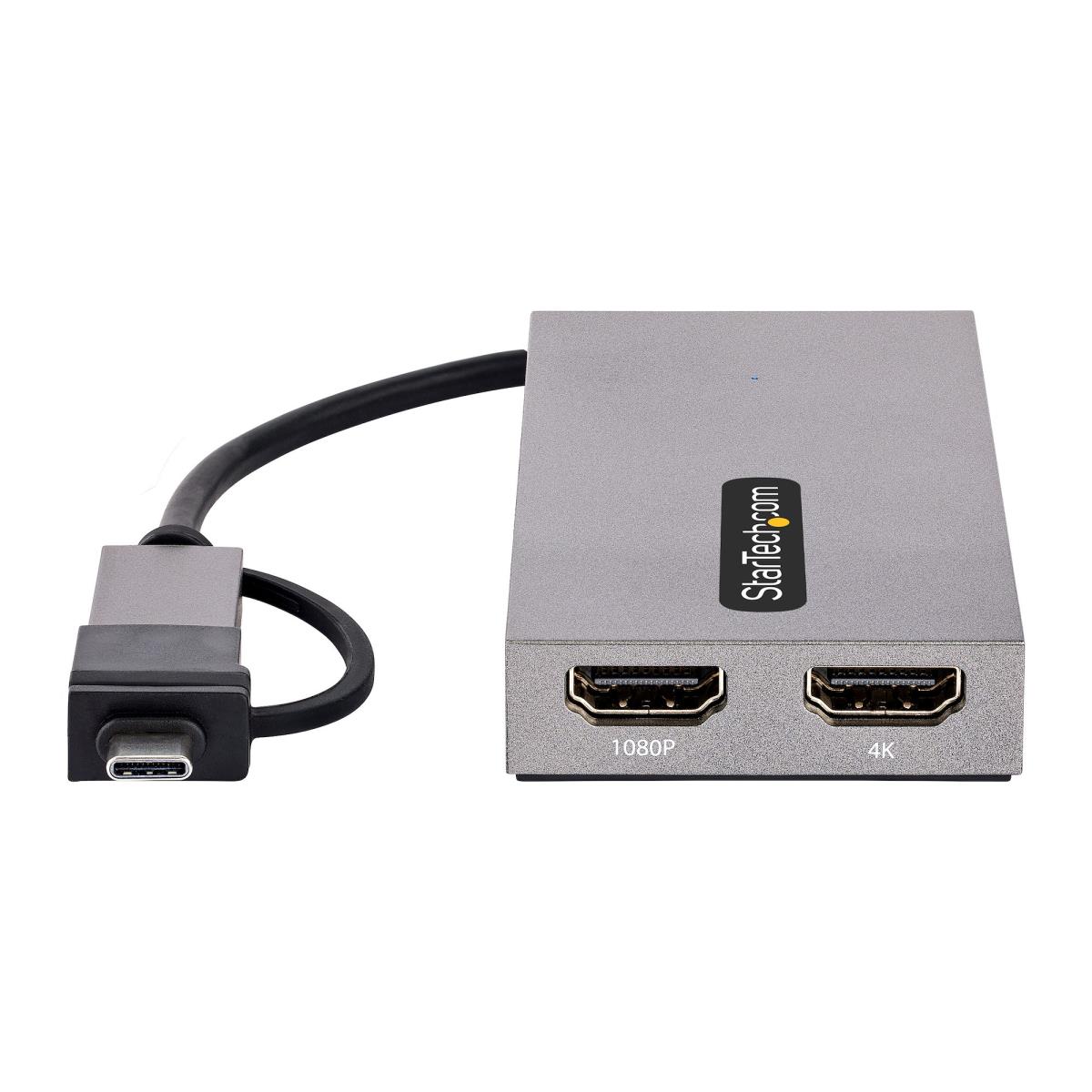 USB To Dual Hdmi Adapter - USB-a Or C 1x 4k 30hz 1x 1080p