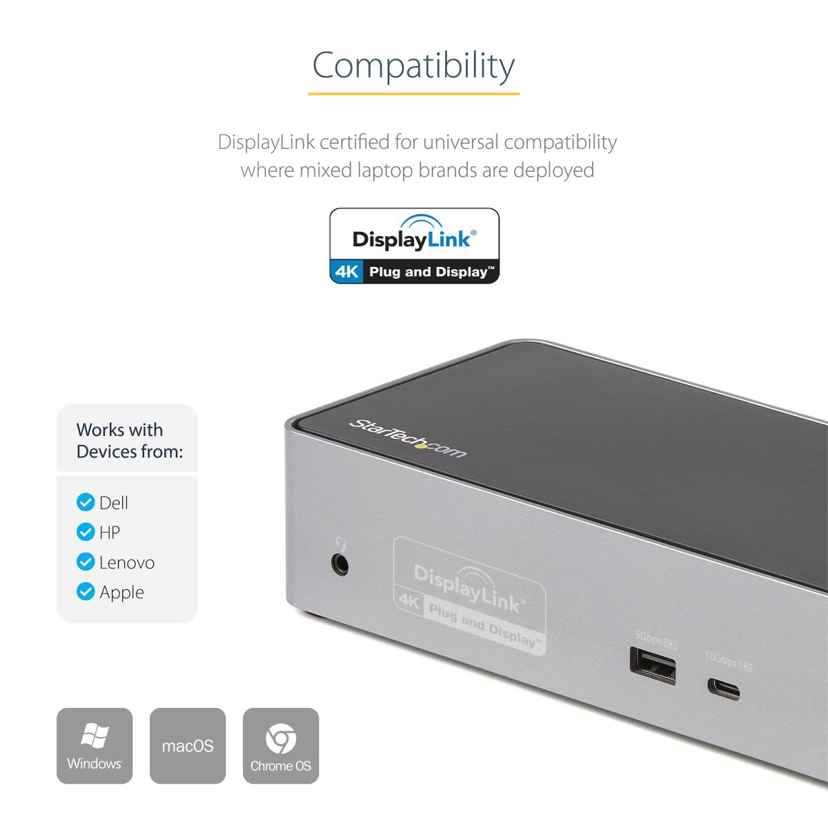 Docking Stations - Universal USB-c Dock Quad Video Quad 4k 60hz Dp Or Hdmi 100w Pd