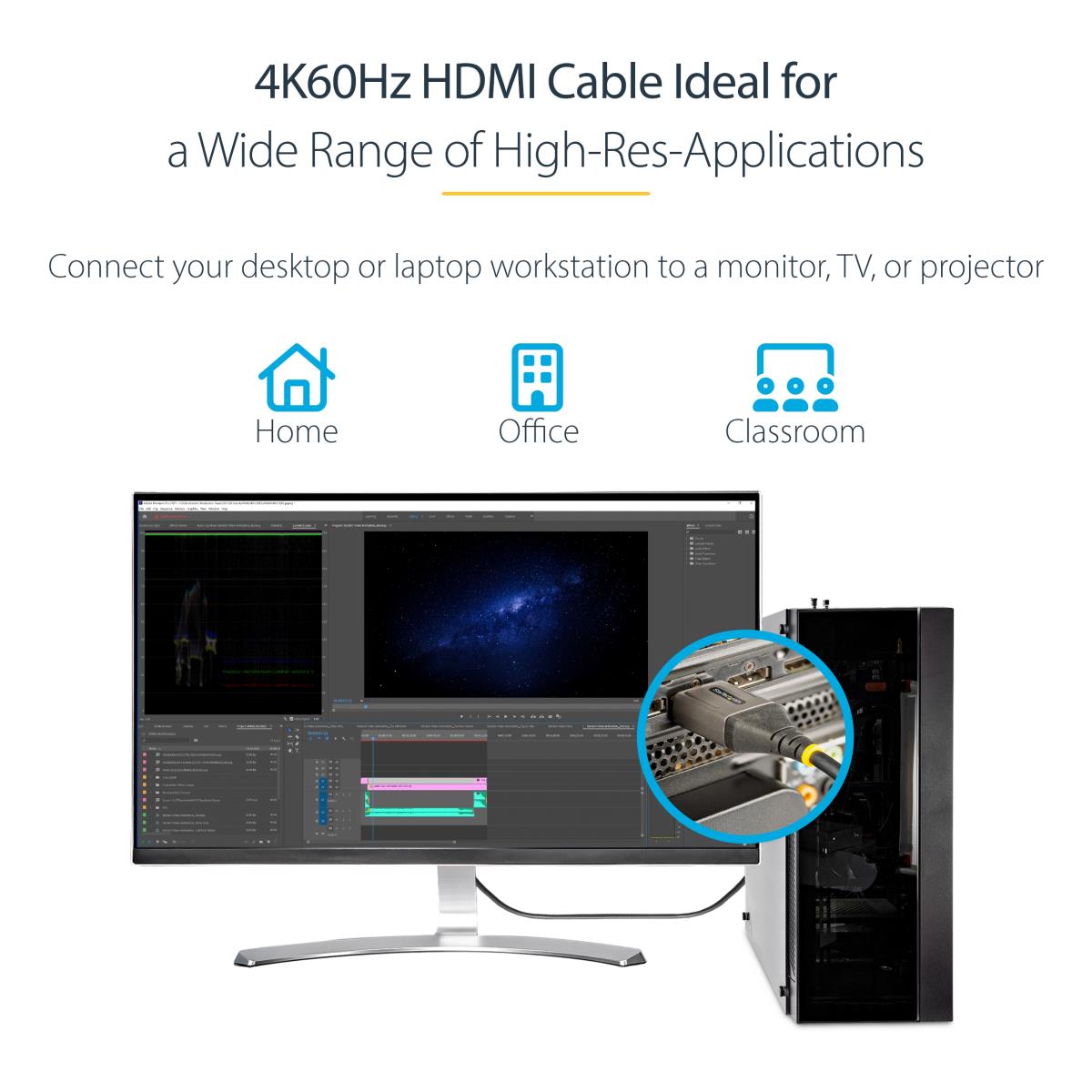 Premium Certified Hdmi 2.0 Cable - High-speed Ultra Hd 4k 60hz Hdmi Cable With Ethernet - 5m