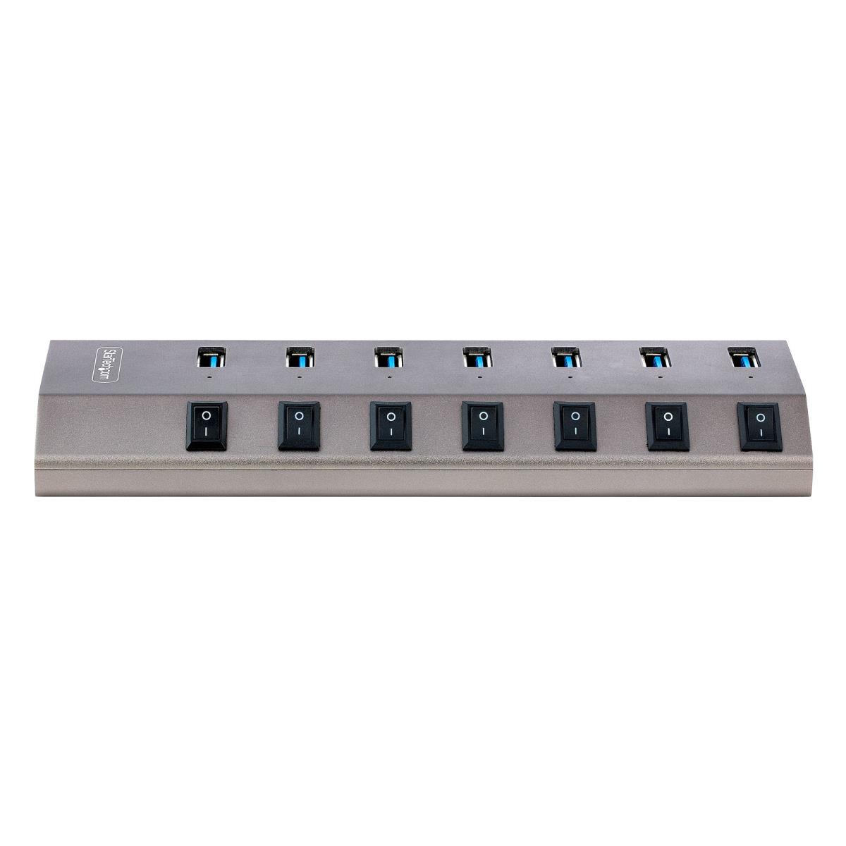 USB-c Hub - 7-port Self-powered With Individual On/off Switches, USB 3.0 5gbps Expansion Hub W/power Supply