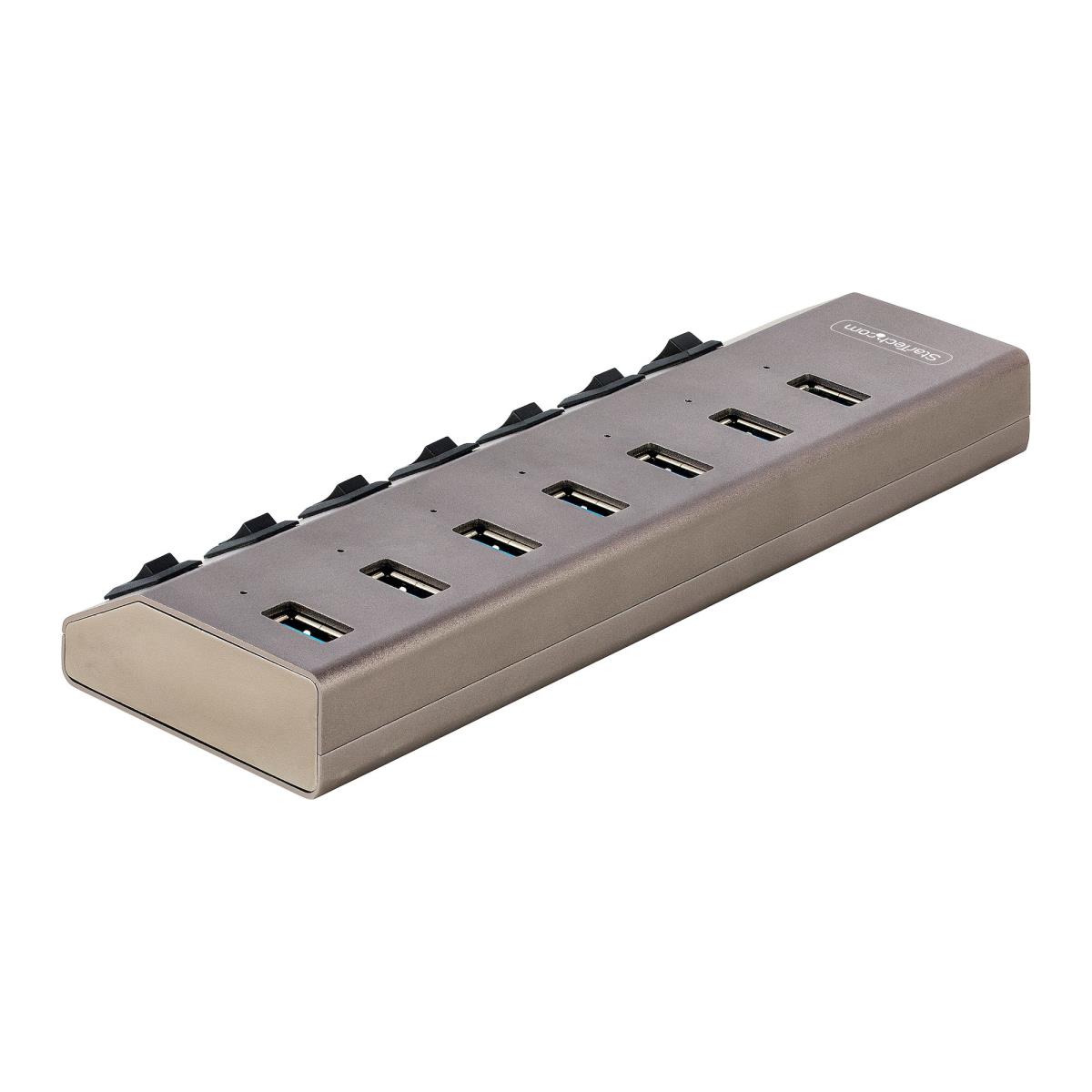 USB-c Hub - 7-port Self-powered With Individual On/off Switches, USB 3.0 5gbps Expansion Hub W/power Supply