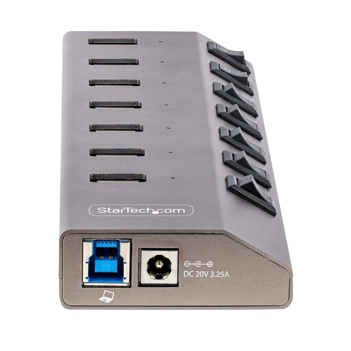 USB-c Hub - 7-port Self-powered With Individual On/off Switches, USB 3.0 5gbps Expansion Hub W/power Supply