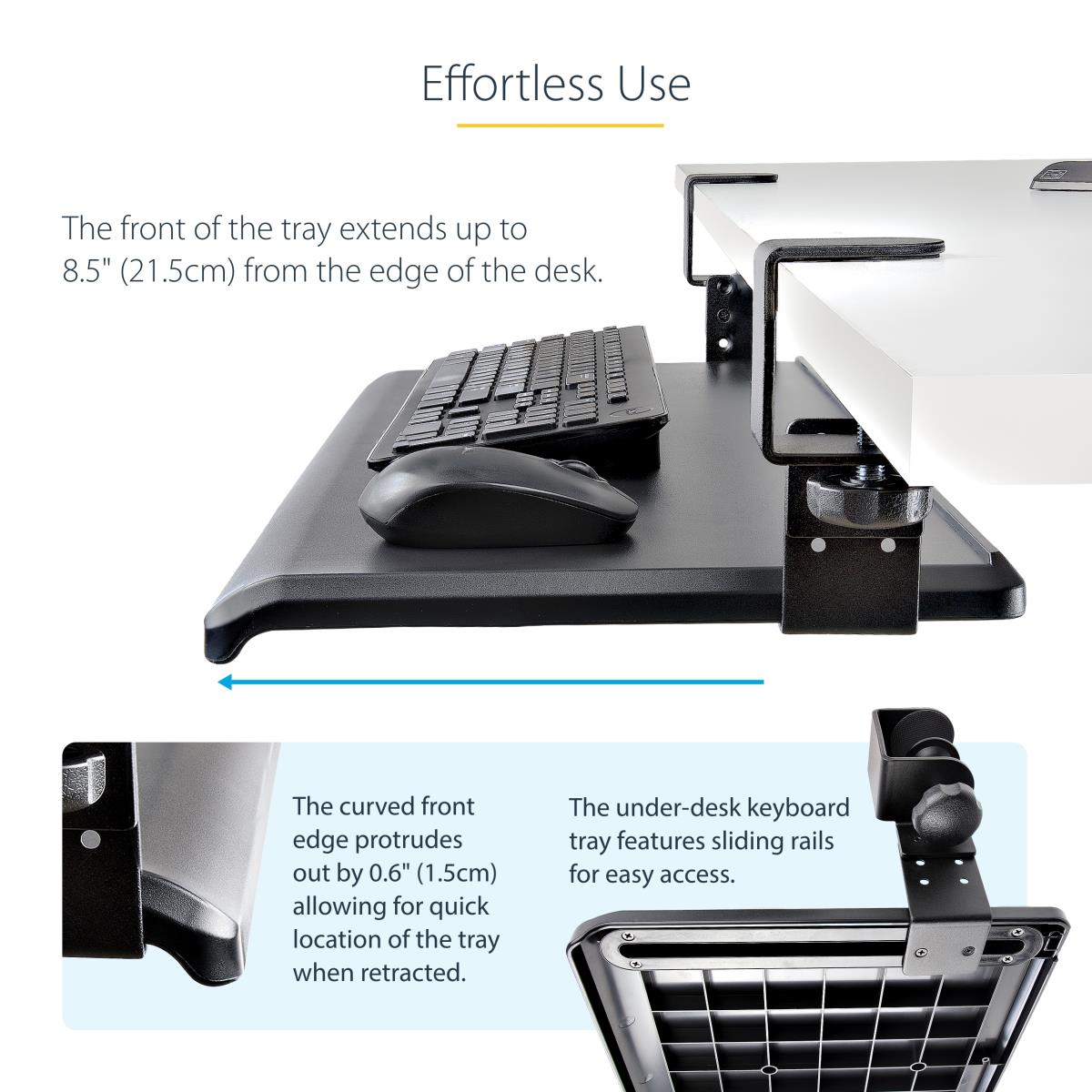 Under-desk Keyboard Tray - Three Height Options - Up To 26.