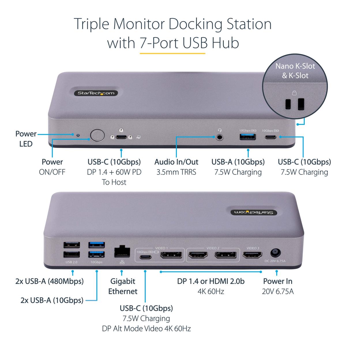 USB-c Docking Station - USB-c Hdmi Hub - 7 Port USB Dock