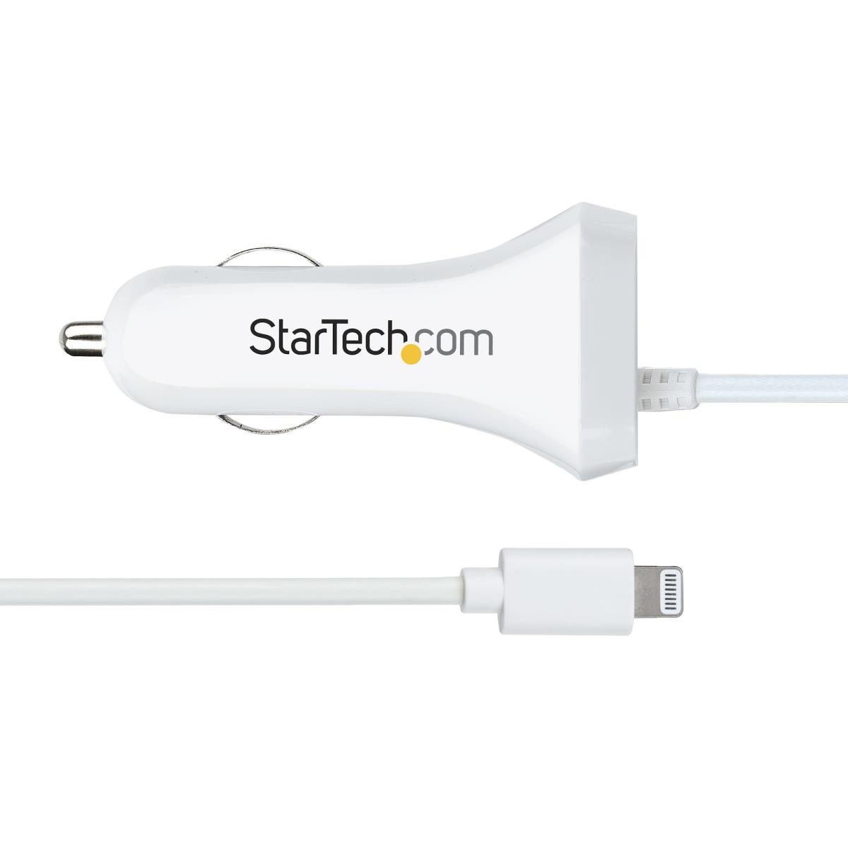 Lightning Car Charger - With 1m Coiled Cable Car iPhone Charger