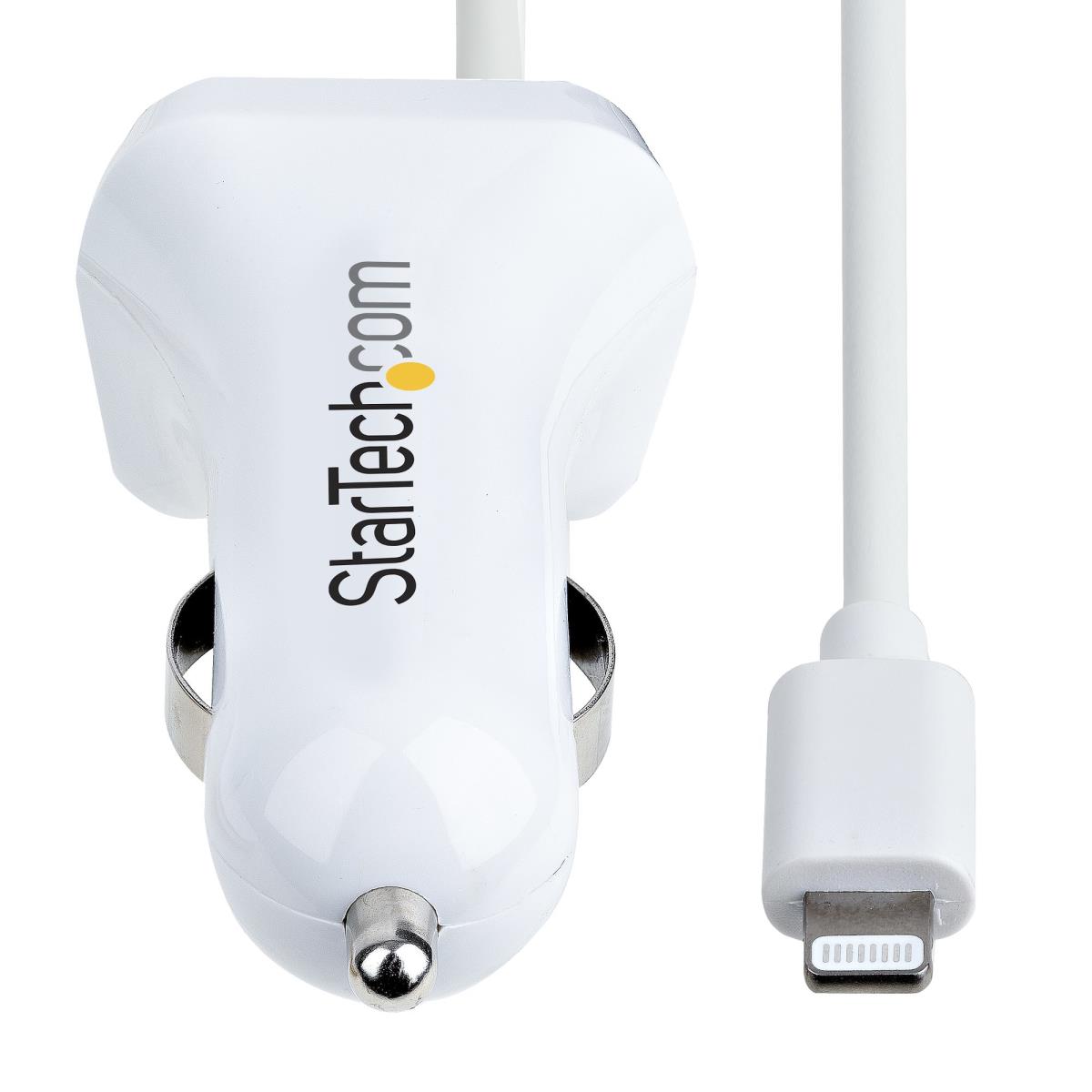Lightning Car Charger - With 1m Coiled Cable Car iPhone Charger