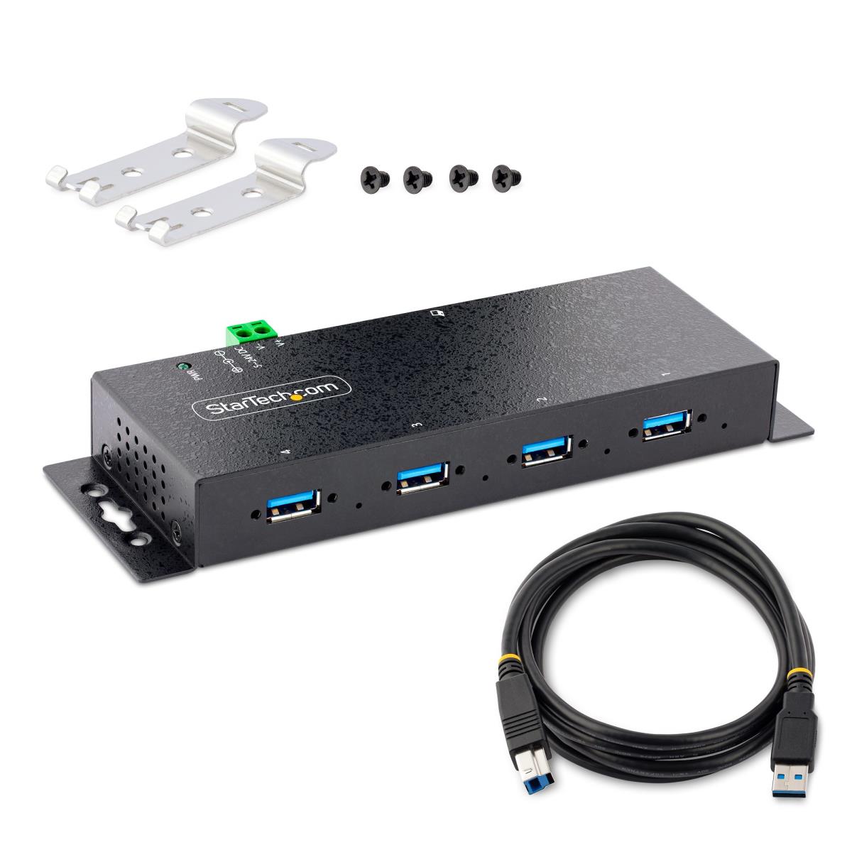 Industrial USB Hub - 4-port 5gbps USB-a Hub W/ Esd Protection