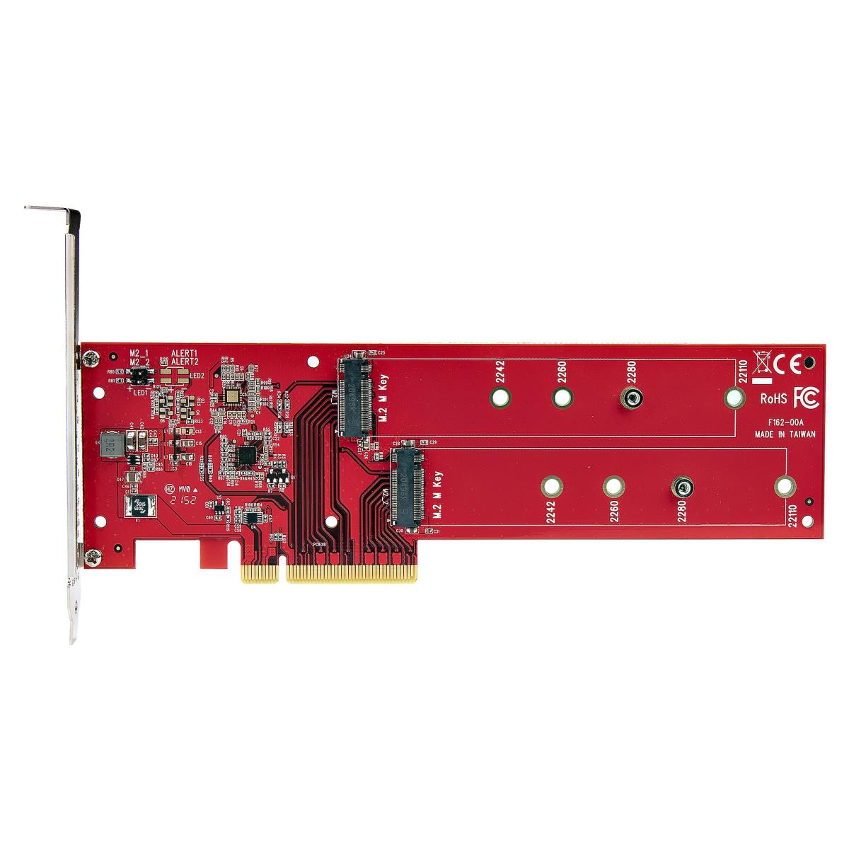 Pci-e M.2 Adapter - Pci-e X8x16 To Dual Nvme M.2 SSD
