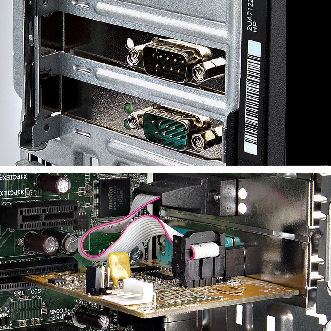 Pci-e Dual Serial Port Card - 16c1050 Uart 5v/12v Status Light
