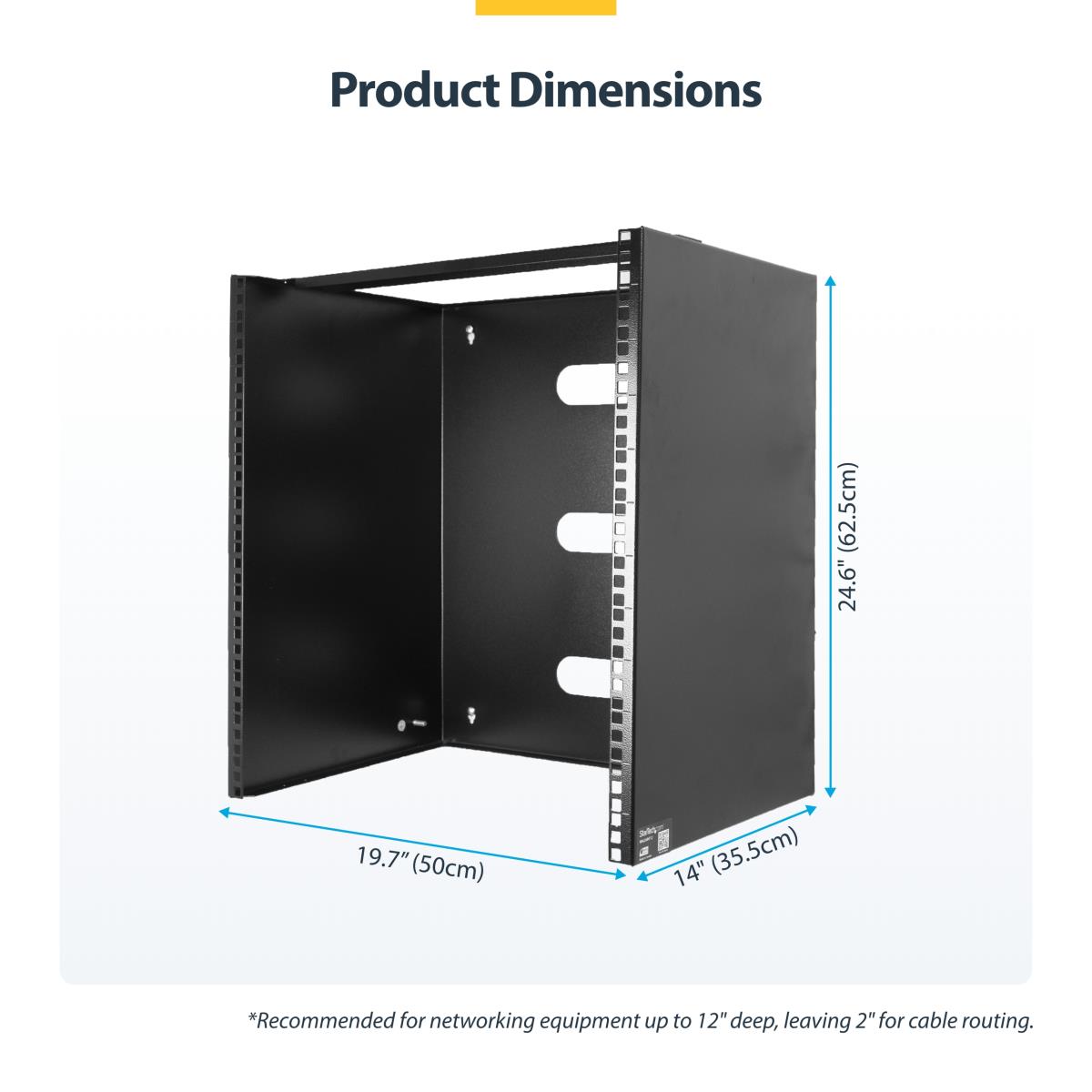 Wall Mount Rack 14u 14in Deep For 19in Wide Patch Panel/switch