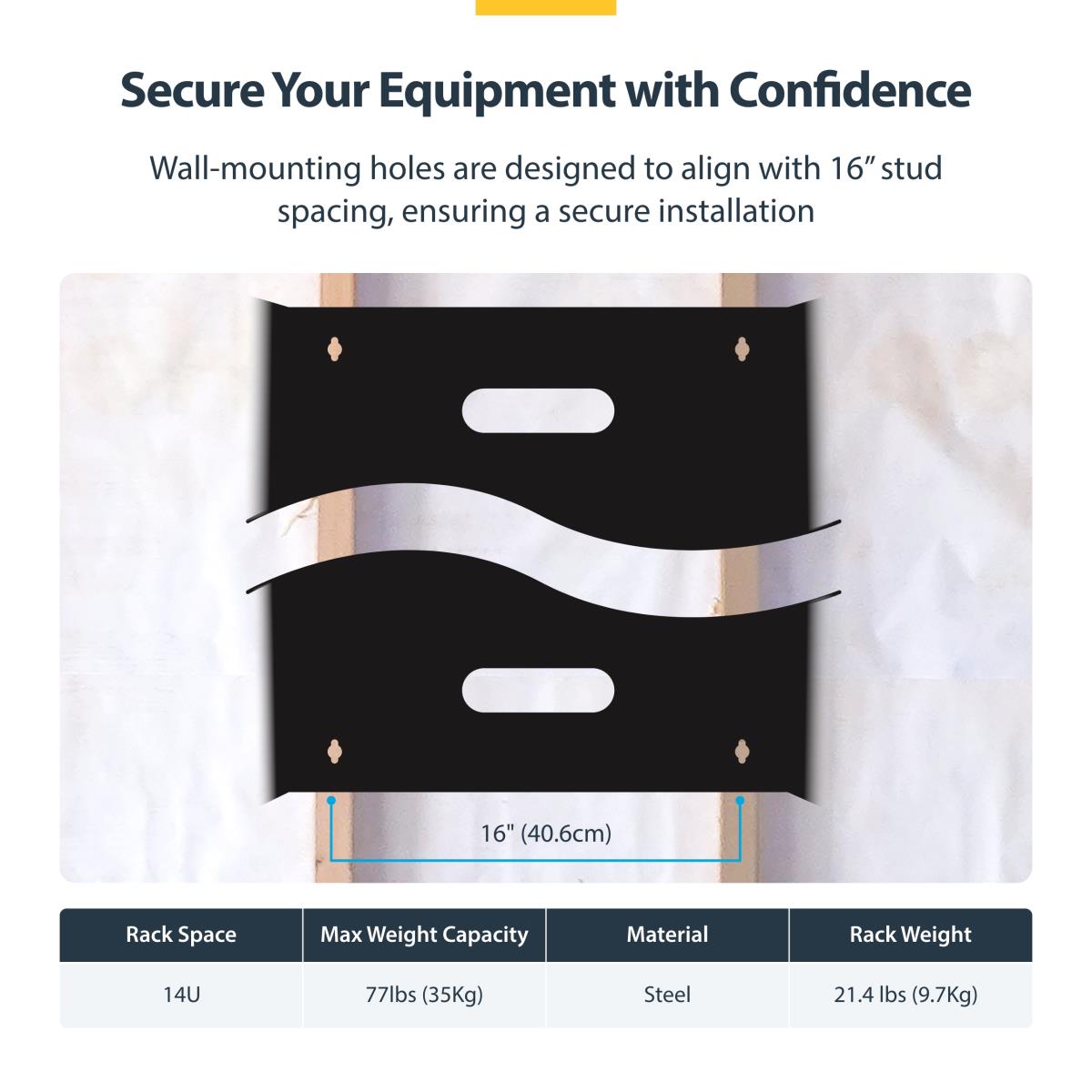 Wall Mount Rack 14u 14in Deep For 19in Wide Patch Panel/switch