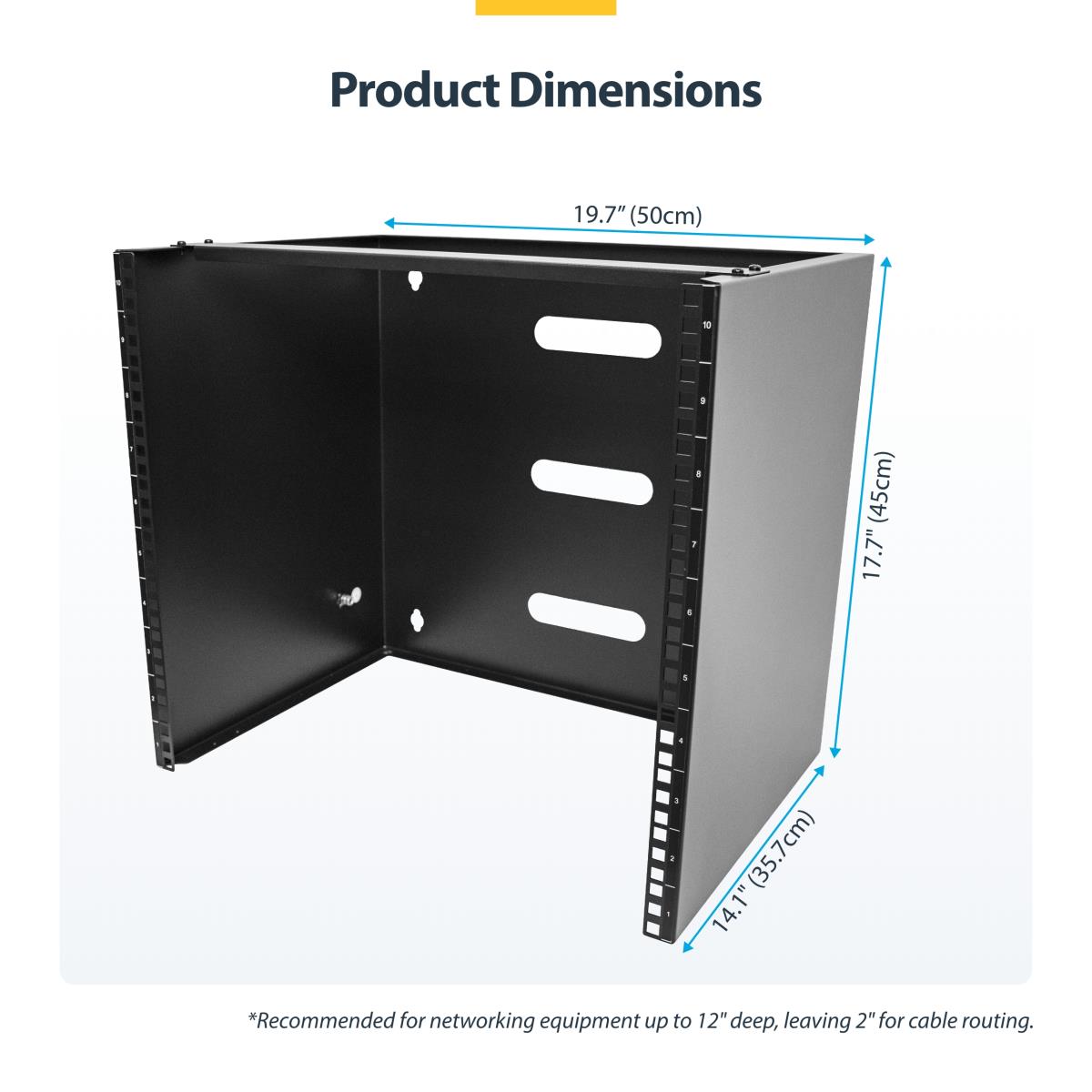 Wall Mount Rack 10u 14in Deep For 19in Wide Patch Panel/switch