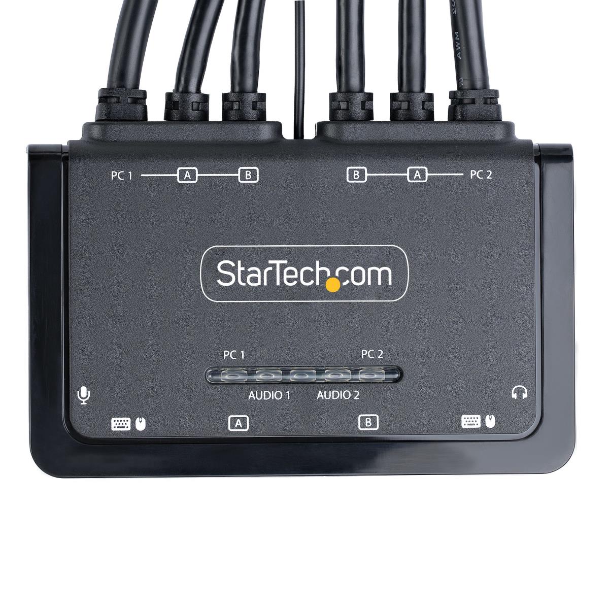 KVM Switch - 2-port Compact 4k - Dual-monitor Cable KVM Switch