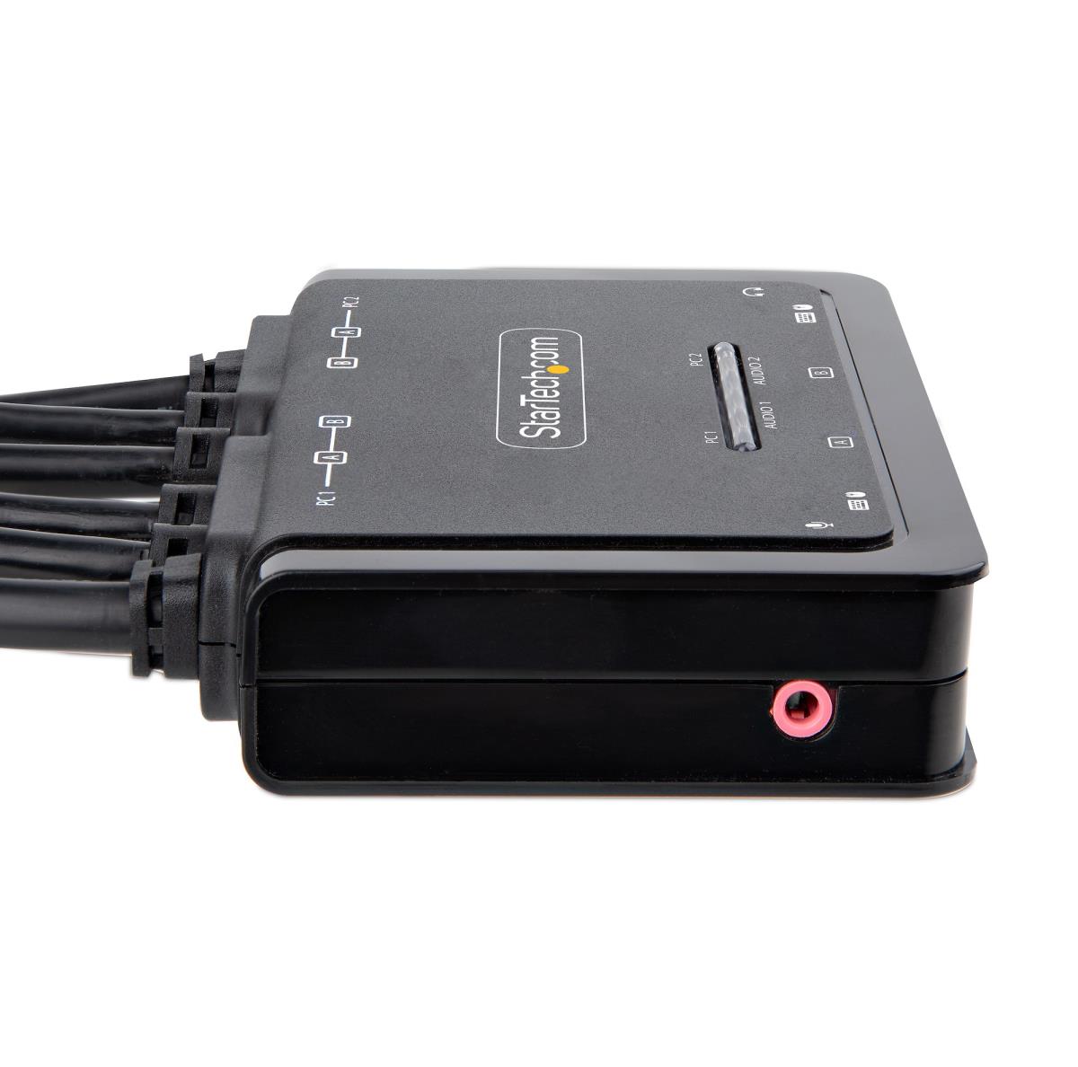 Compact 4k KVM Switch - 2-port Dual-monitor Cable KVM Switch