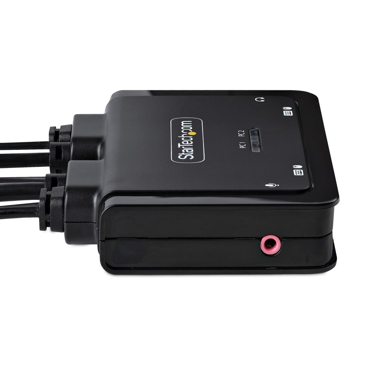 Compact 4k KVM Switch 2-port Switch USB-a/USB-c Cable