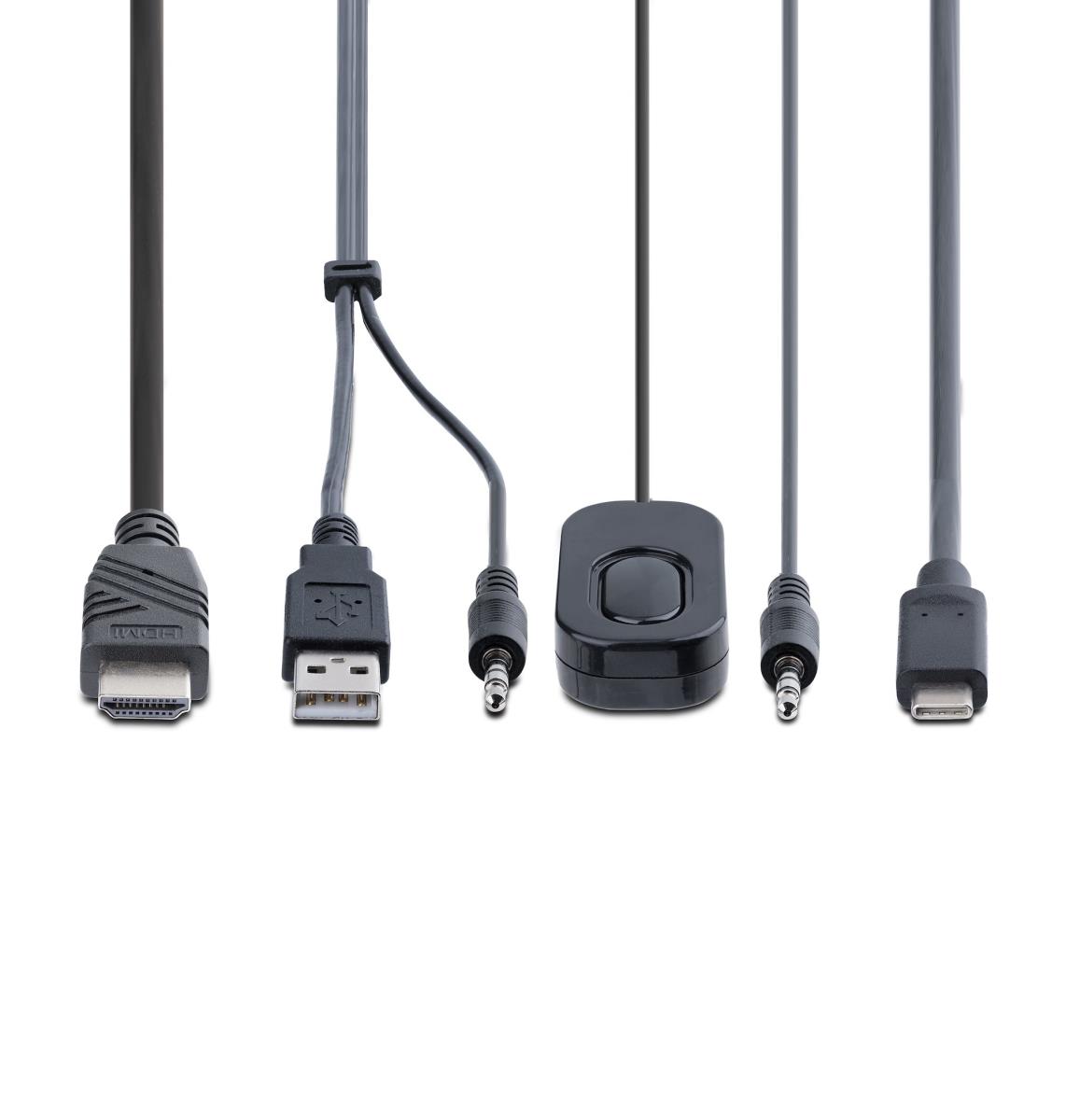 Compact 4k KVM Switch 2-port Switch USB-a/USB-c Cable