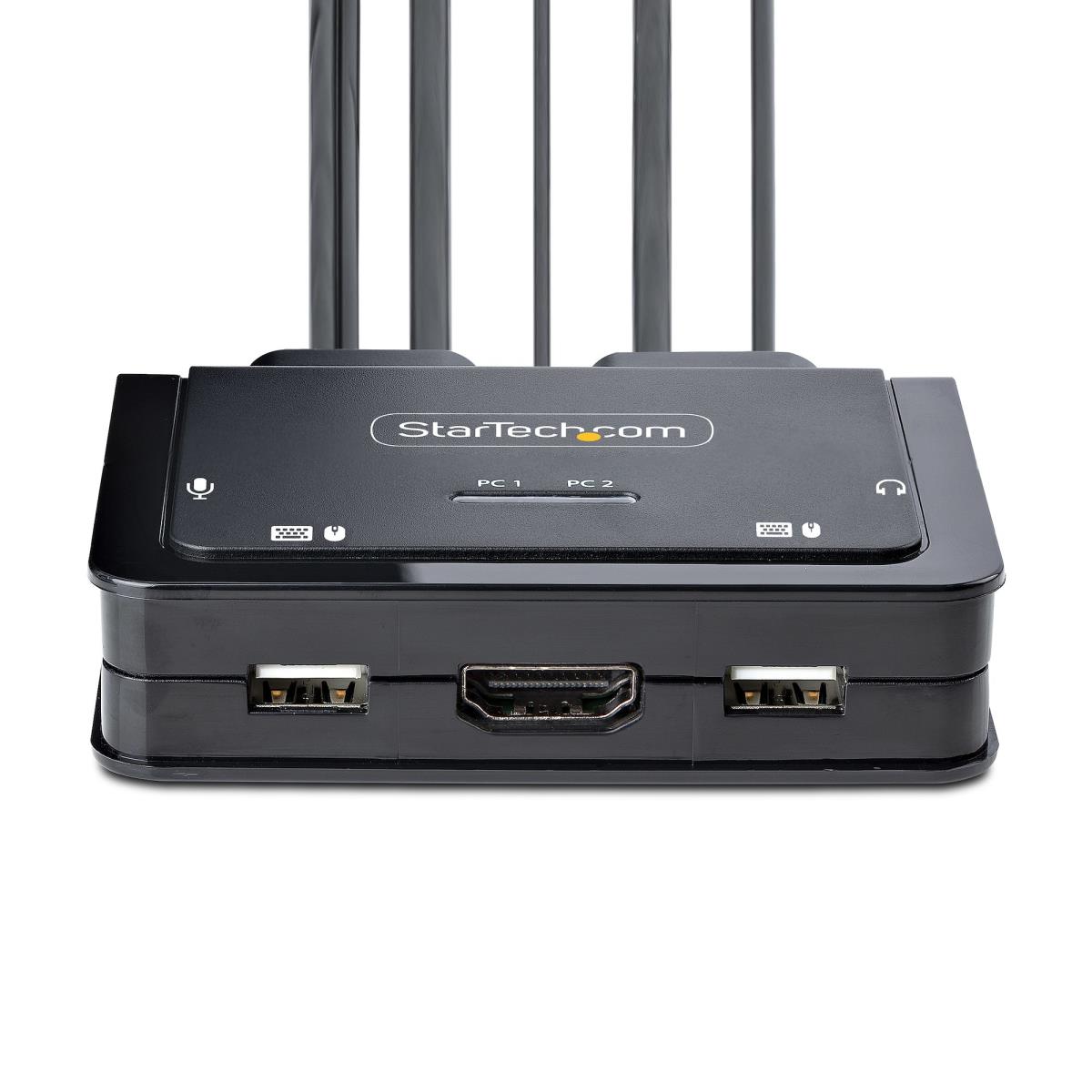 Compact 4k KVM Switch 2-port Switch USB-a/USB-c Cable