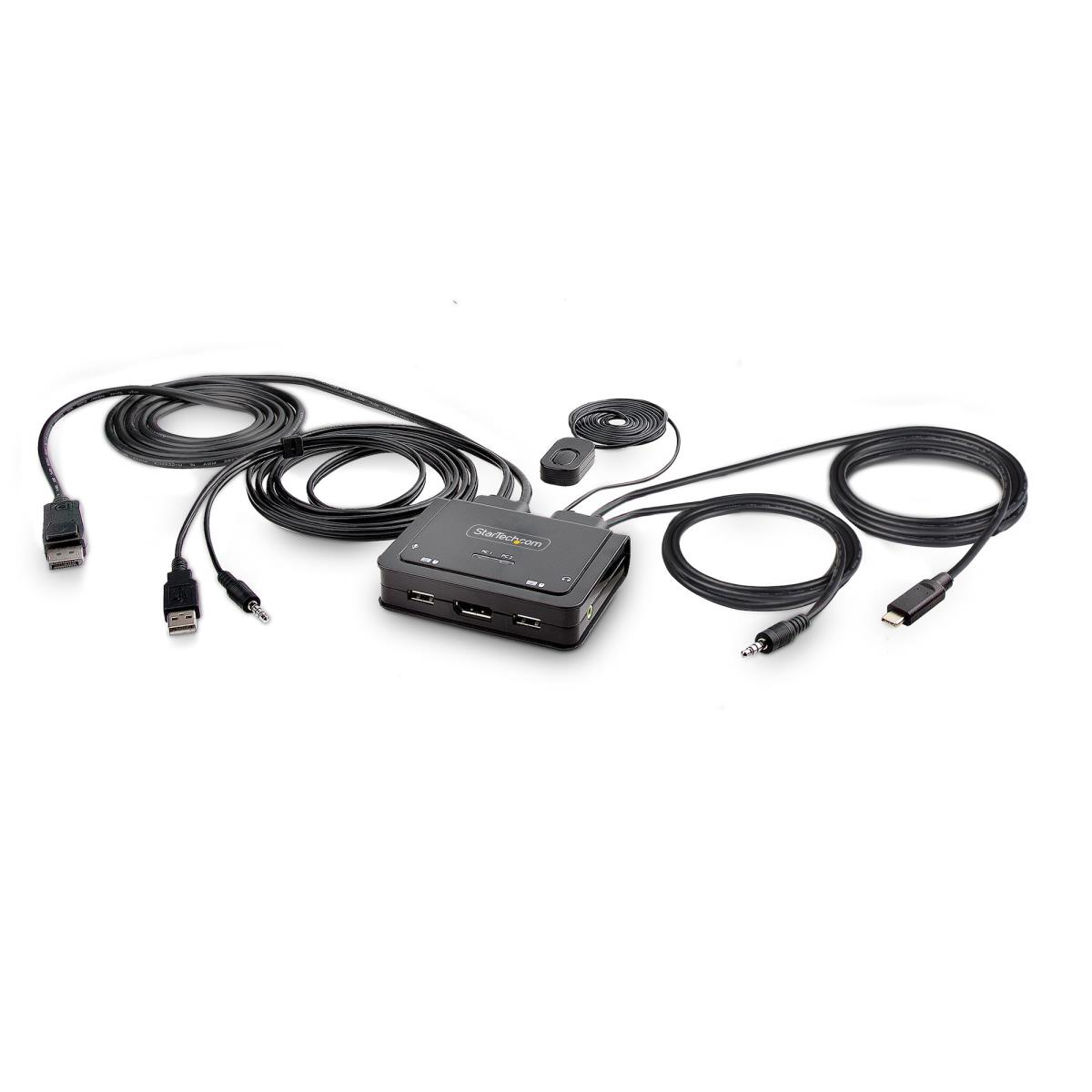 2-port Compact 4k KVM Switch USB-a/USB-c Cable KVM Switch
