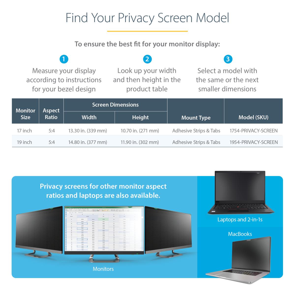 Monitor Privacy Filter 19in - Computer Privacy Screen/protecto