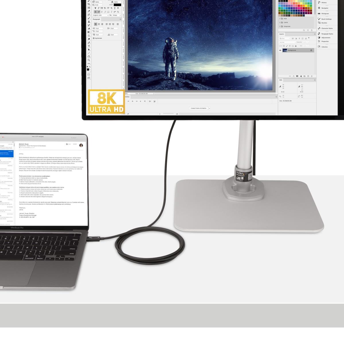 Thunderbolt 4 Cable Intel Certified Tb4/USB4 Compat 6ft
