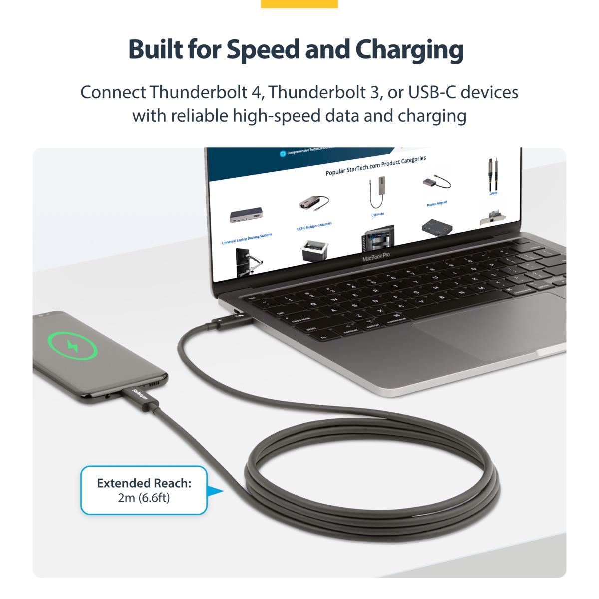 Thunderbolt 4 Cable Intel Certified Tb4/USB4 Compat 6ft