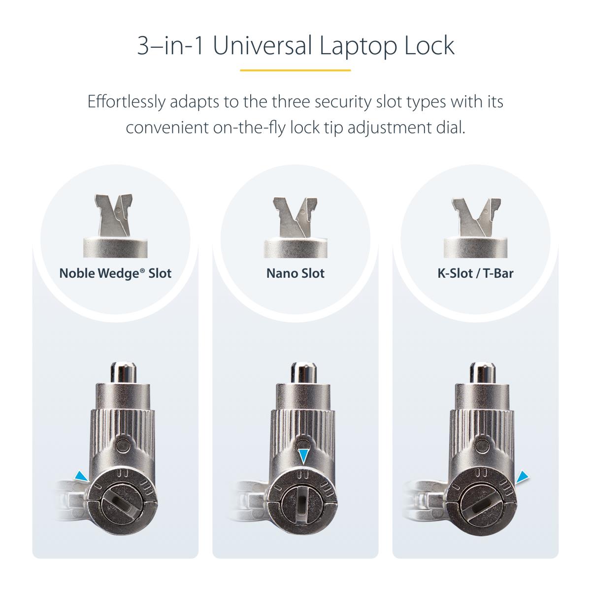 Universal Laptop Lock Security Cable Keyed Locking Cable, Anti-theft Cut-resistant Carbon Steel 2m