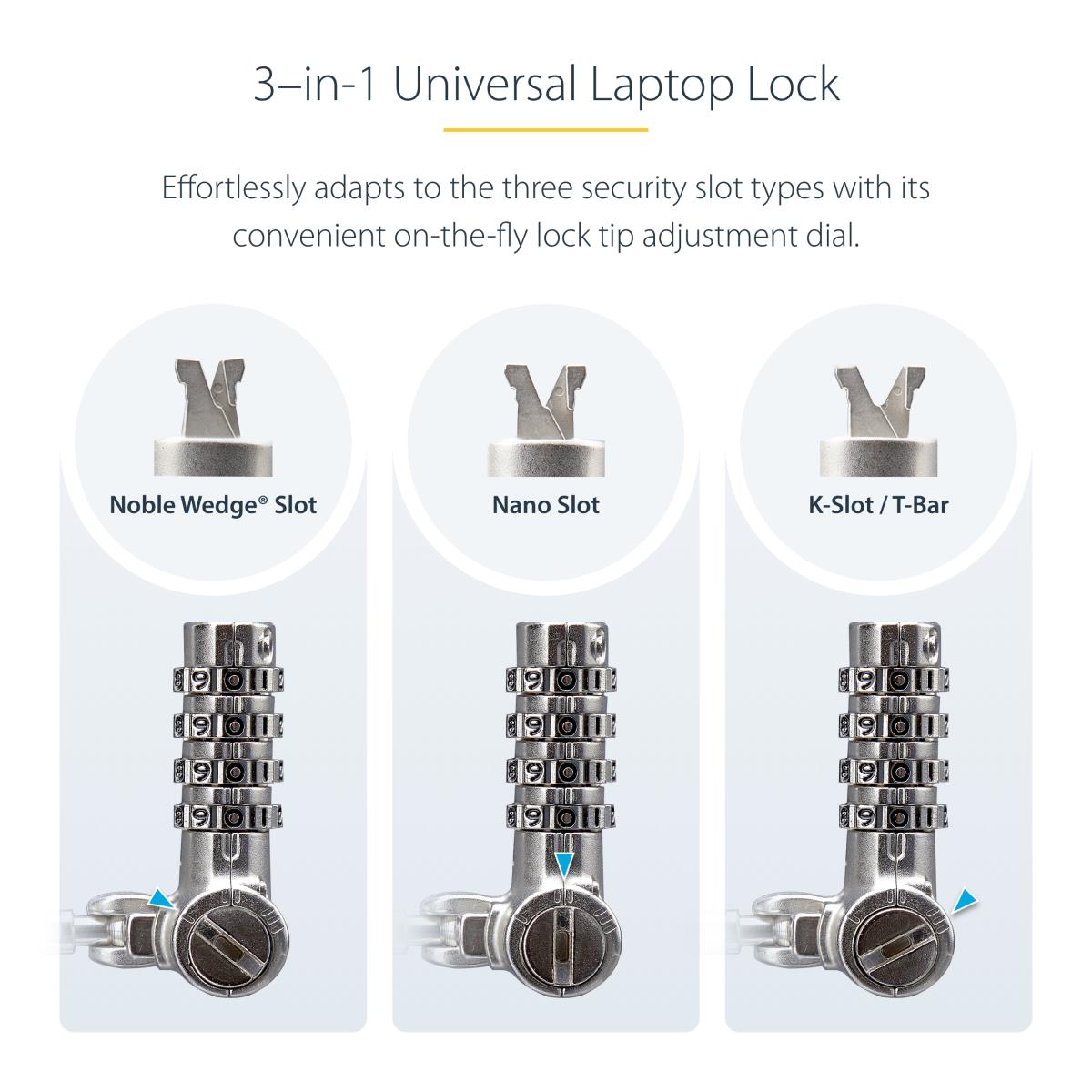 Universal Laptop Lock Security Cable Keyless Combination Locking Cable, Anti-theft Cut-resistant Steel