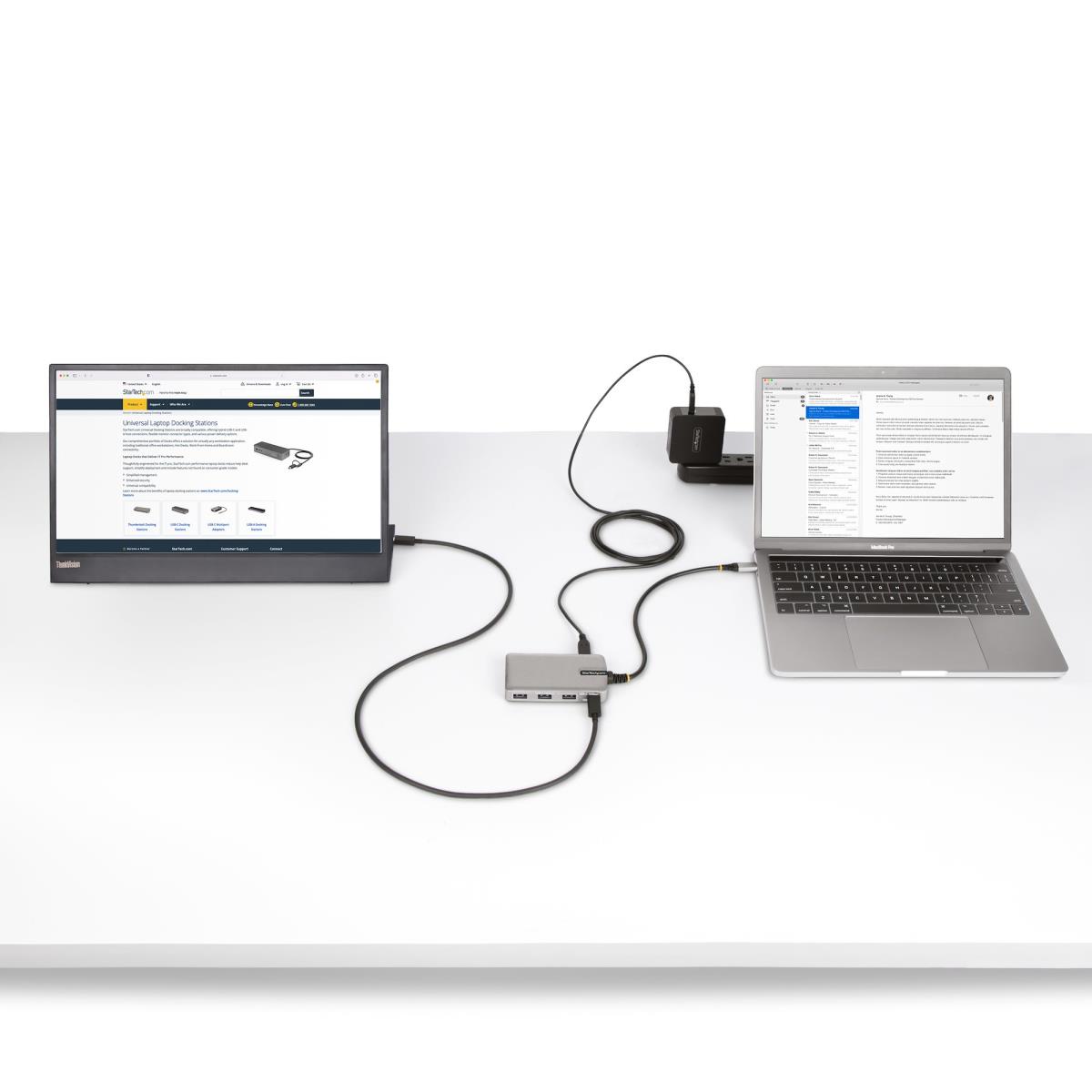USB-c Hub 4-port W/USB-c Video 3x USB-a/1x USB-c For Laptops