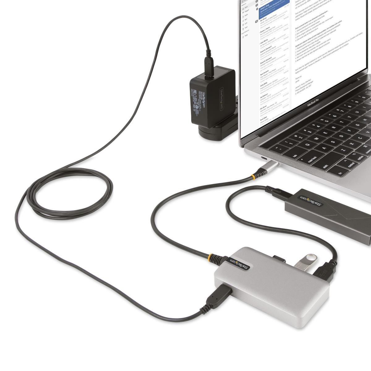 USB-c Hub 4-port W/USB-c Video 3x USB-a/1x USB-c For Laptops